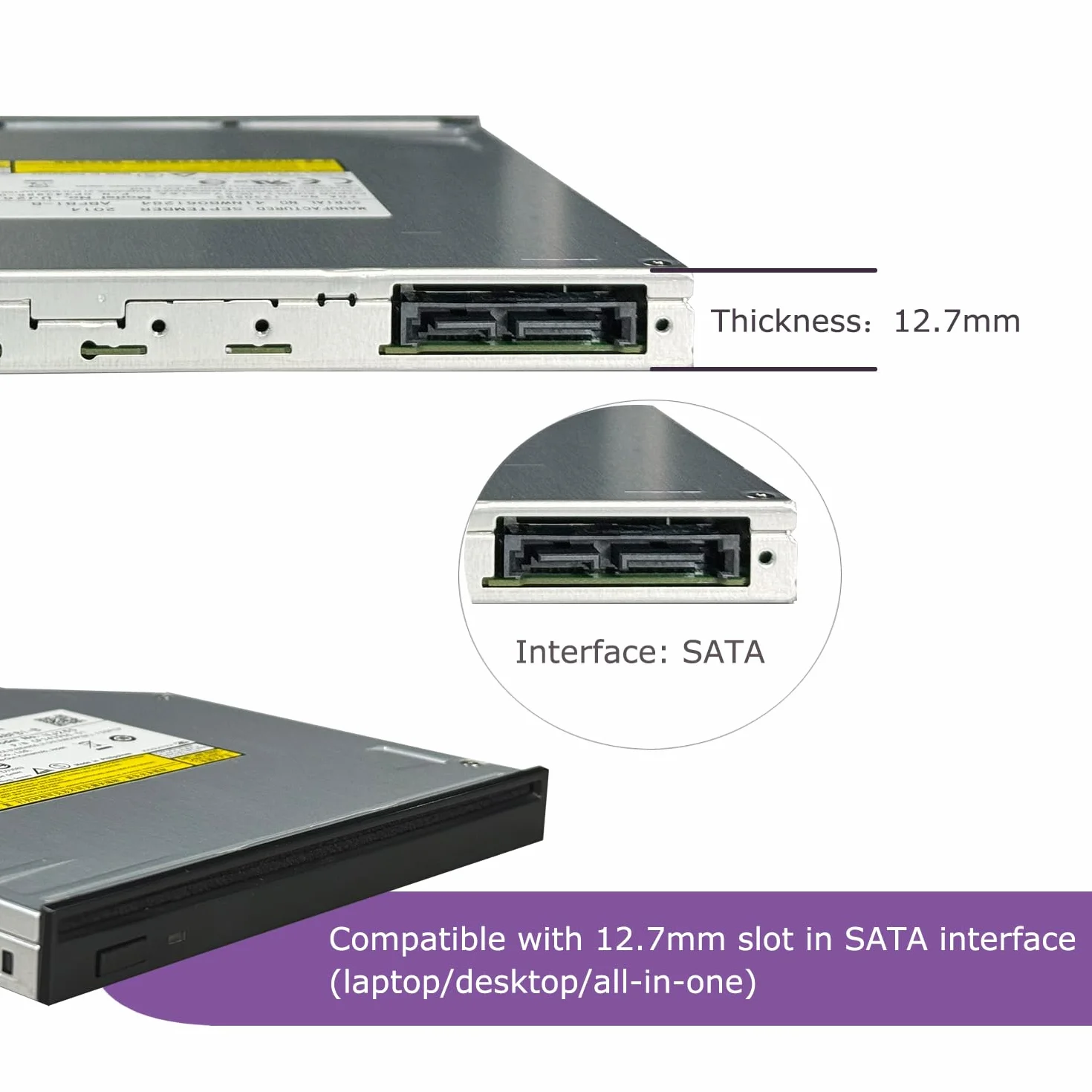 UJ-265 UJ265A Internal12.7mm SATA Interno Slot Load Blu-ray Masterizzatore BD-RE Lettore Blu-ray 3D Supports100G 128G Blu-ray Dischi per Dell Alienware m18x m17x R3 i5 i7