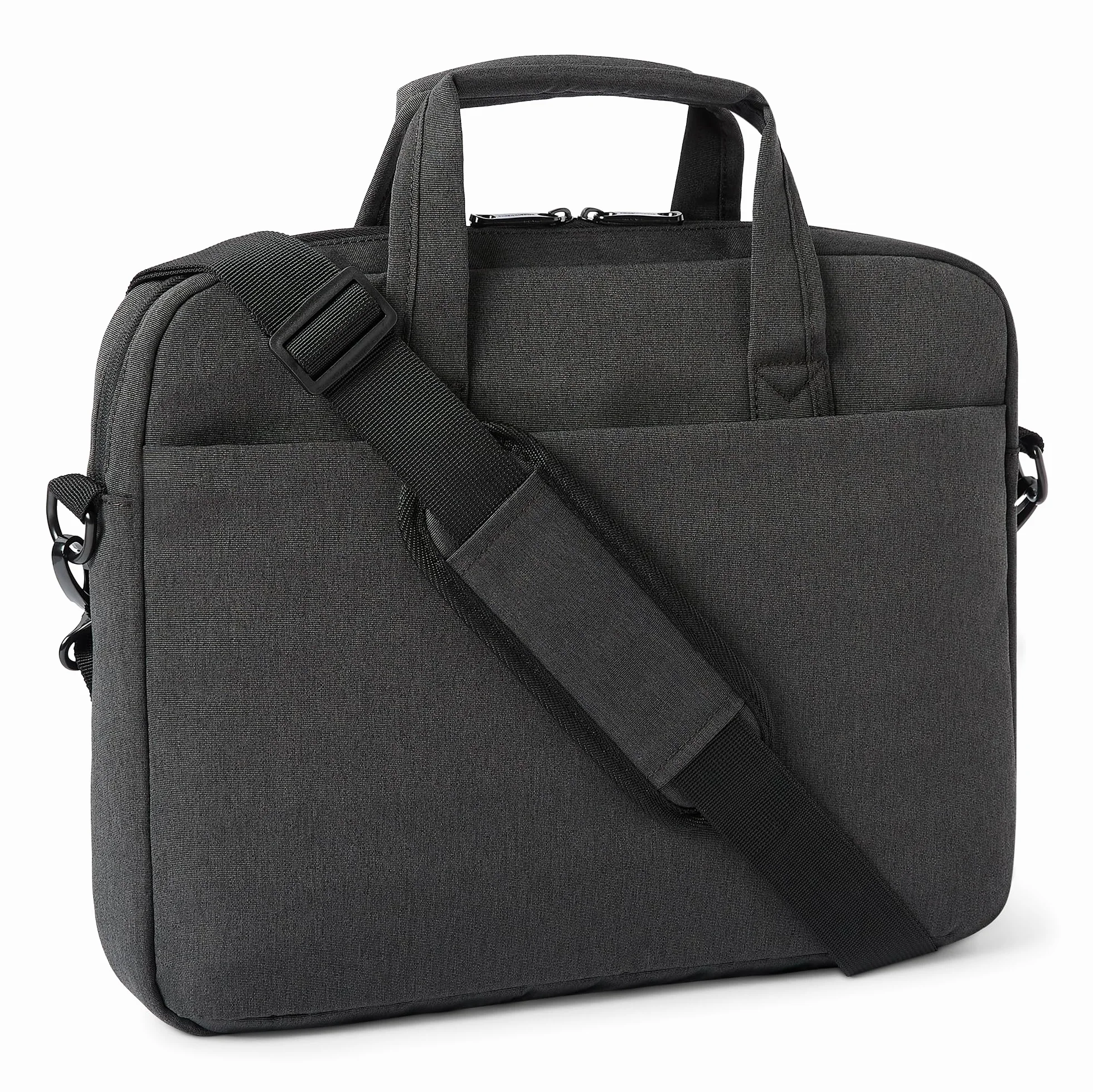 Amazon Basics - Borsa a tracolla per laptop e tablet da 15.6in (39.6cm) per donna e uomo, nero