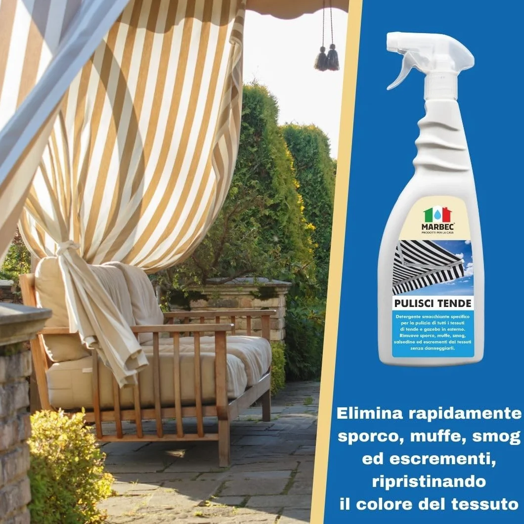 MARBEC PULISCI TENDE 750ML Detergente smacchiante per tessuti tende gazebo