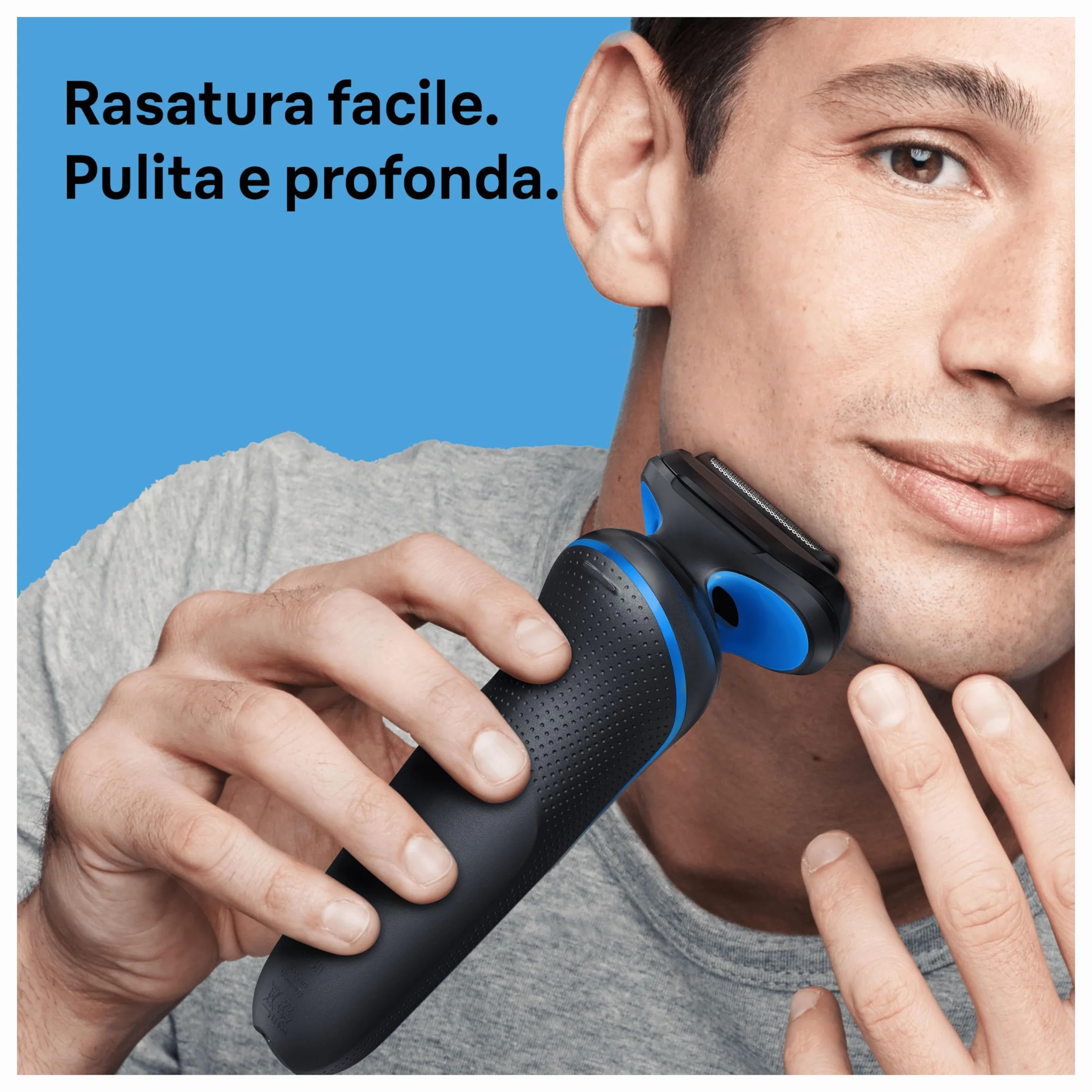 Braun Series 5 Rasoio Elettrico Barba Uomo, Wet&Dry Ricaricabile, 51-B1000s Blu