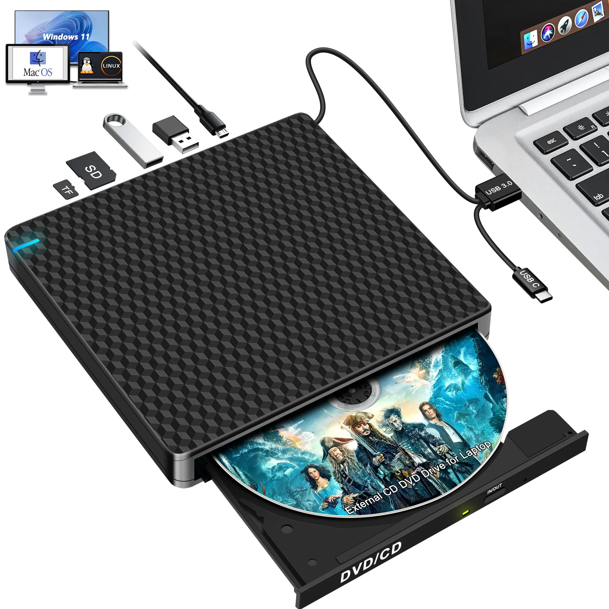 Unità CD DVD esterna per computer portatile