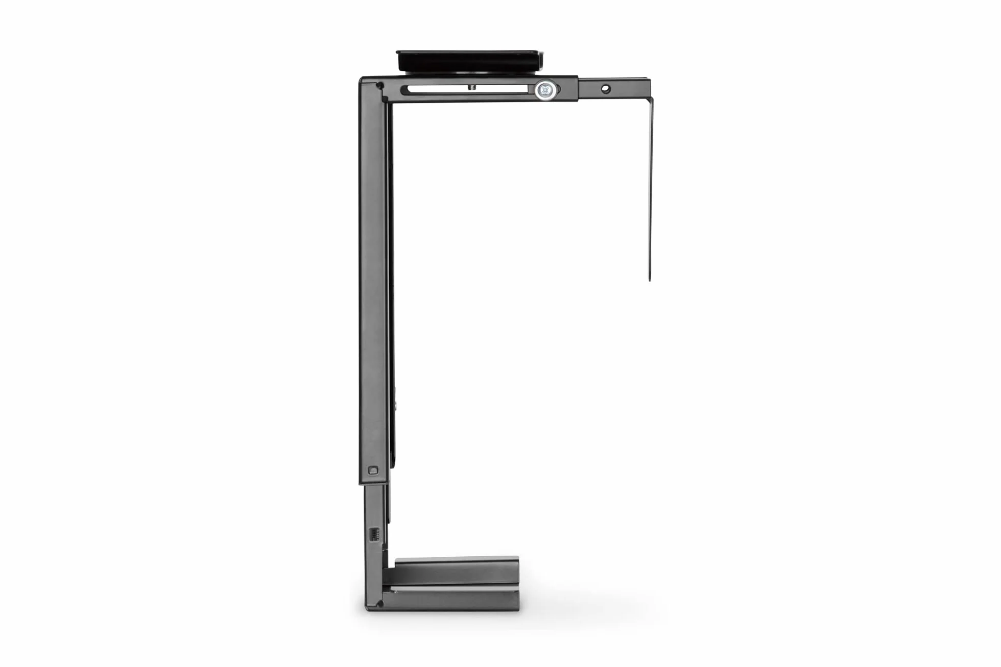 DIGITUS Supporto universale per PC - Per case di computer standard - Montaggio sotto la scrivania - Regolazione continua dell'altezza e della larghezza - Capacità di carico di 10 kg - Nero