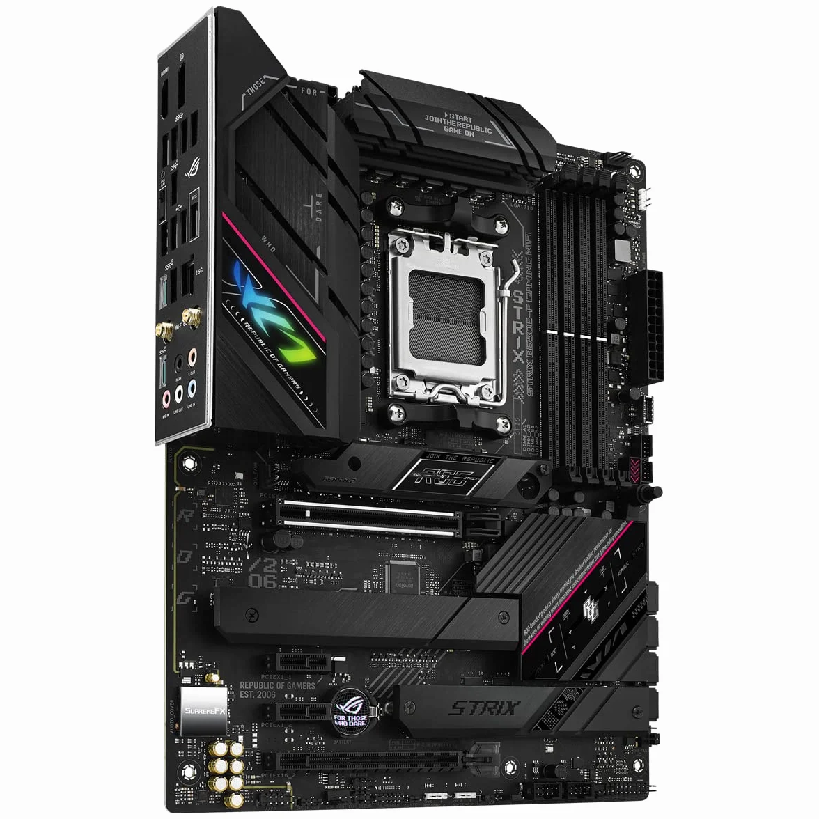 ASUS ROG STRIX B650E-F GAMING WIFI Scheda Madre Gaming ATX, AM5, Ryzen 9000/8000/7000, AMD B650, DDR5, PCI 5.0, WiFi 6E (802.11ax), 2.5Gb Lan, 3xM.2, 4xSATA 6GB/s, Aura Sync RGB, Nero