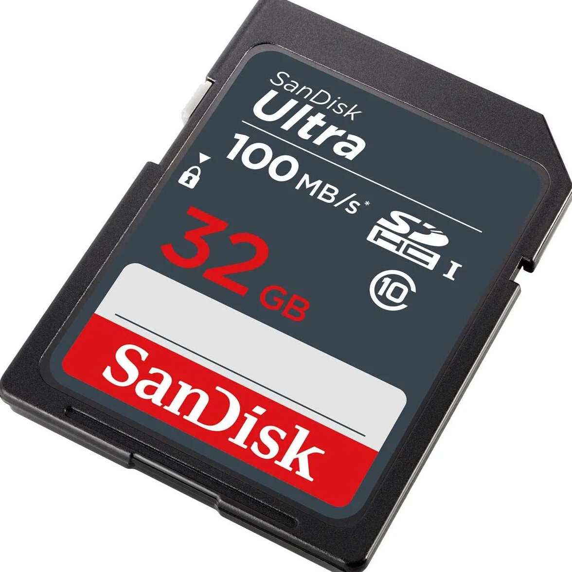 SanDisk Ultra 32GB SDHC Memory Card, up to 100MB/s, Class 10, Black/Grey