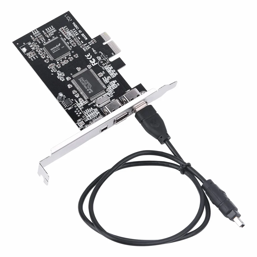 Scheda controller 1394a, PCI-E PCI Express FireWire 1394a Scheda controller IEEE 1394 con cavo Firewire,per 10/8/7 / Vista/XP / 2000 / ME / 98SE / Server 2003-2008 32/64-bit