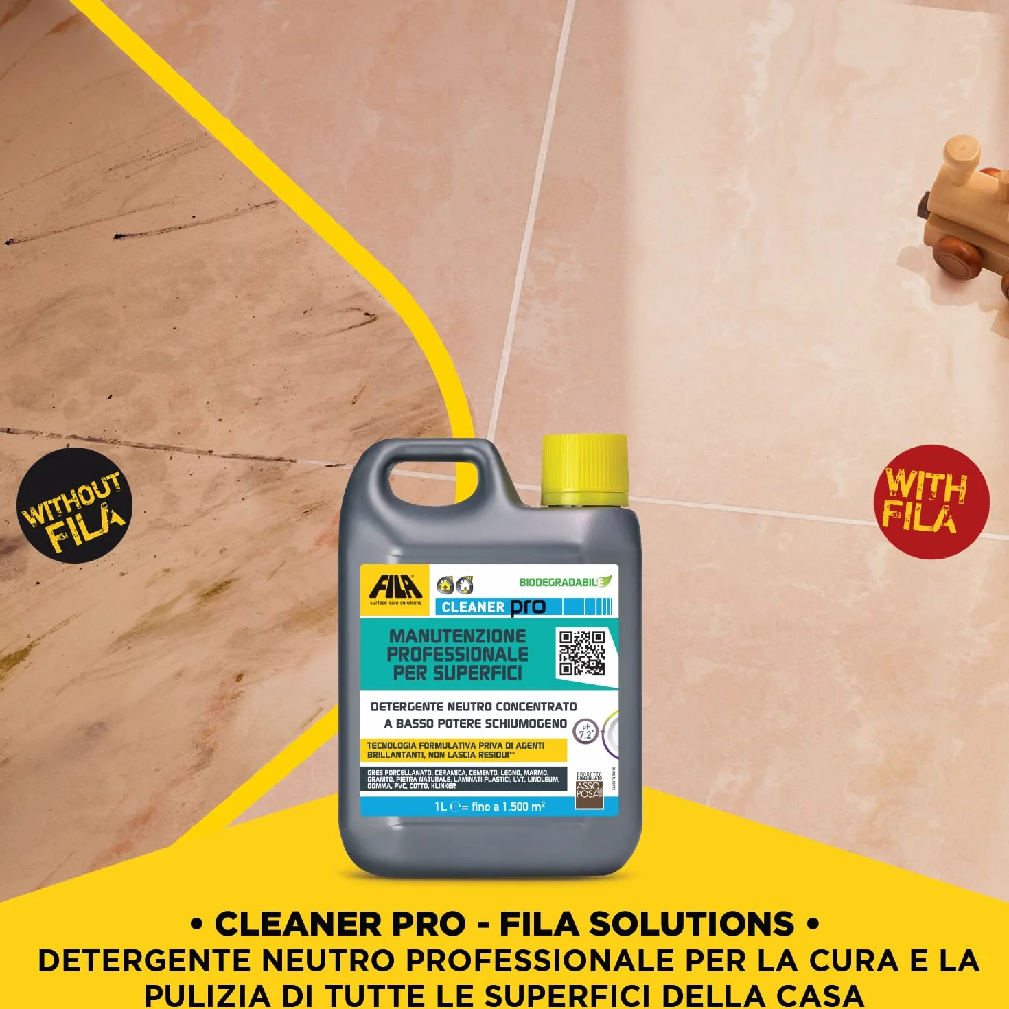 FILA Detergente Universale per Pavimenti, 1 litro