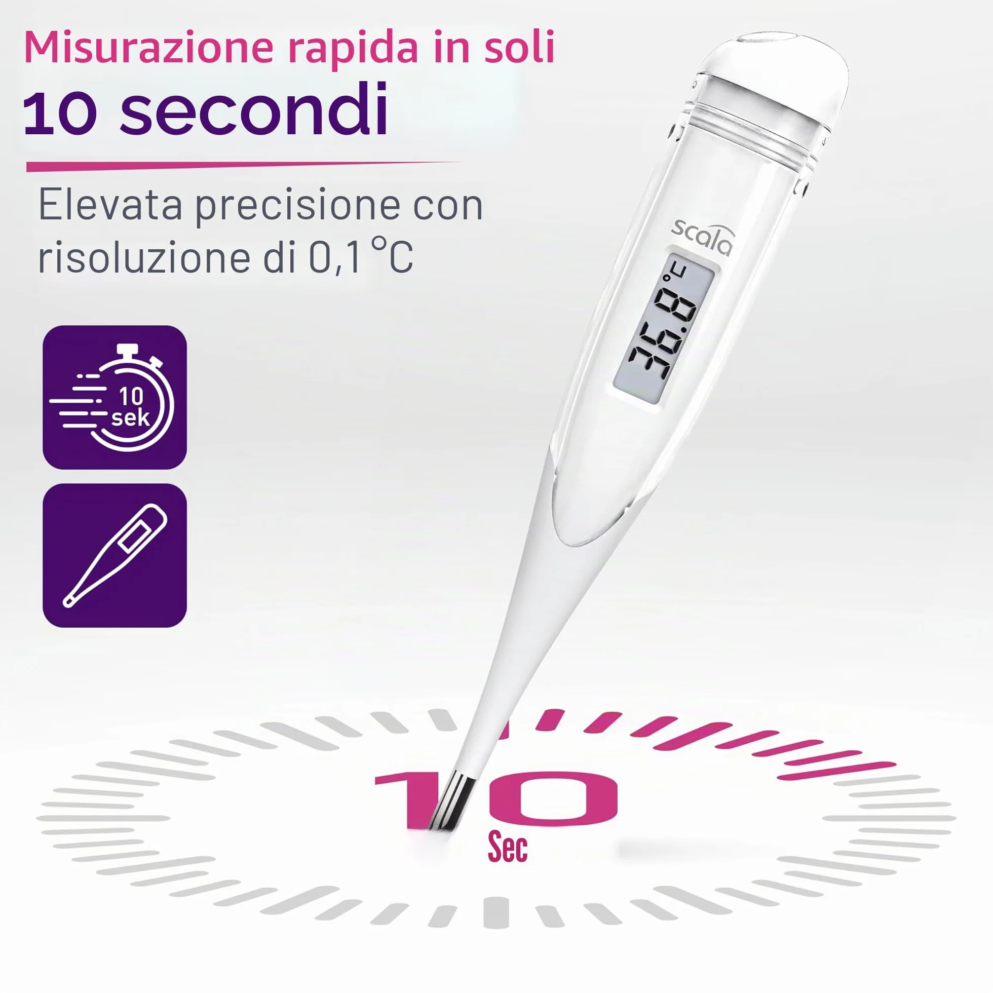 Scala Termometro Digitale Clinico SC 28 Flex Speed 10 sec