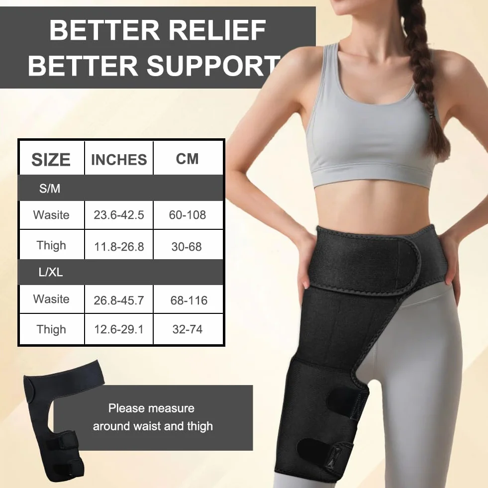 Beugo Groin Wrap Gambe Manicotto Avvolgente Per Fianchi L/XL Nero