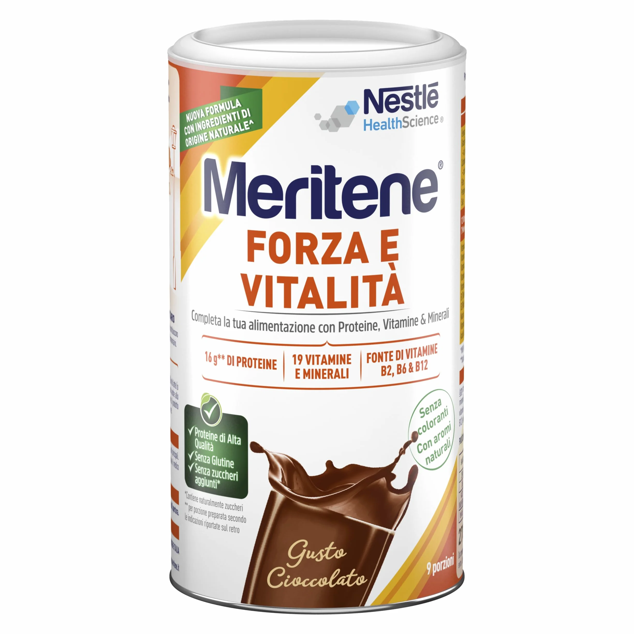 Meritene Forza & Vitalità Cioccolato integratore alimentare polvere 270g con vitamine minerali proteine