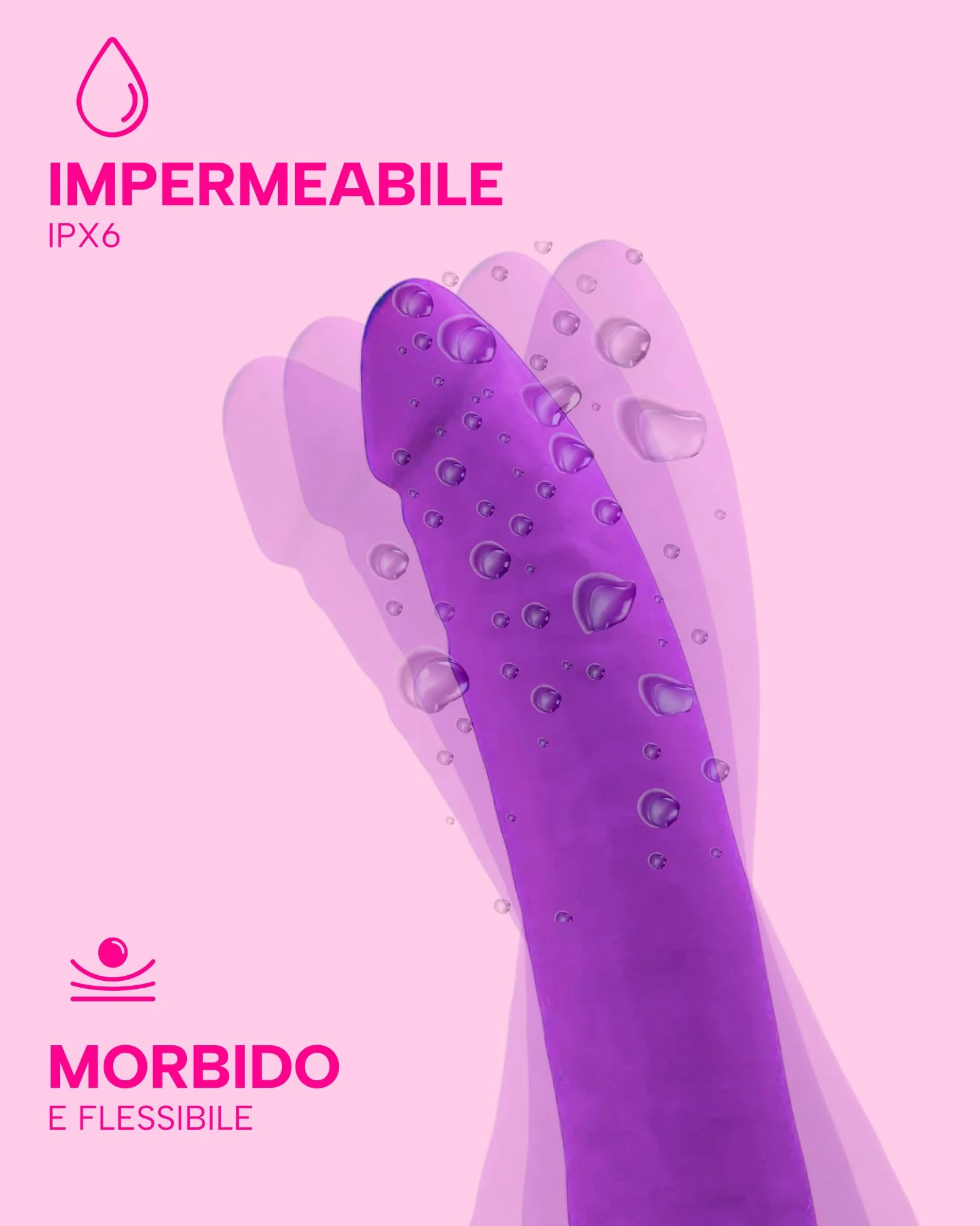 MySecretCase Dildo Silicone Realistico 19cm con Ventosa - Fallo Realistico Morbido Viola