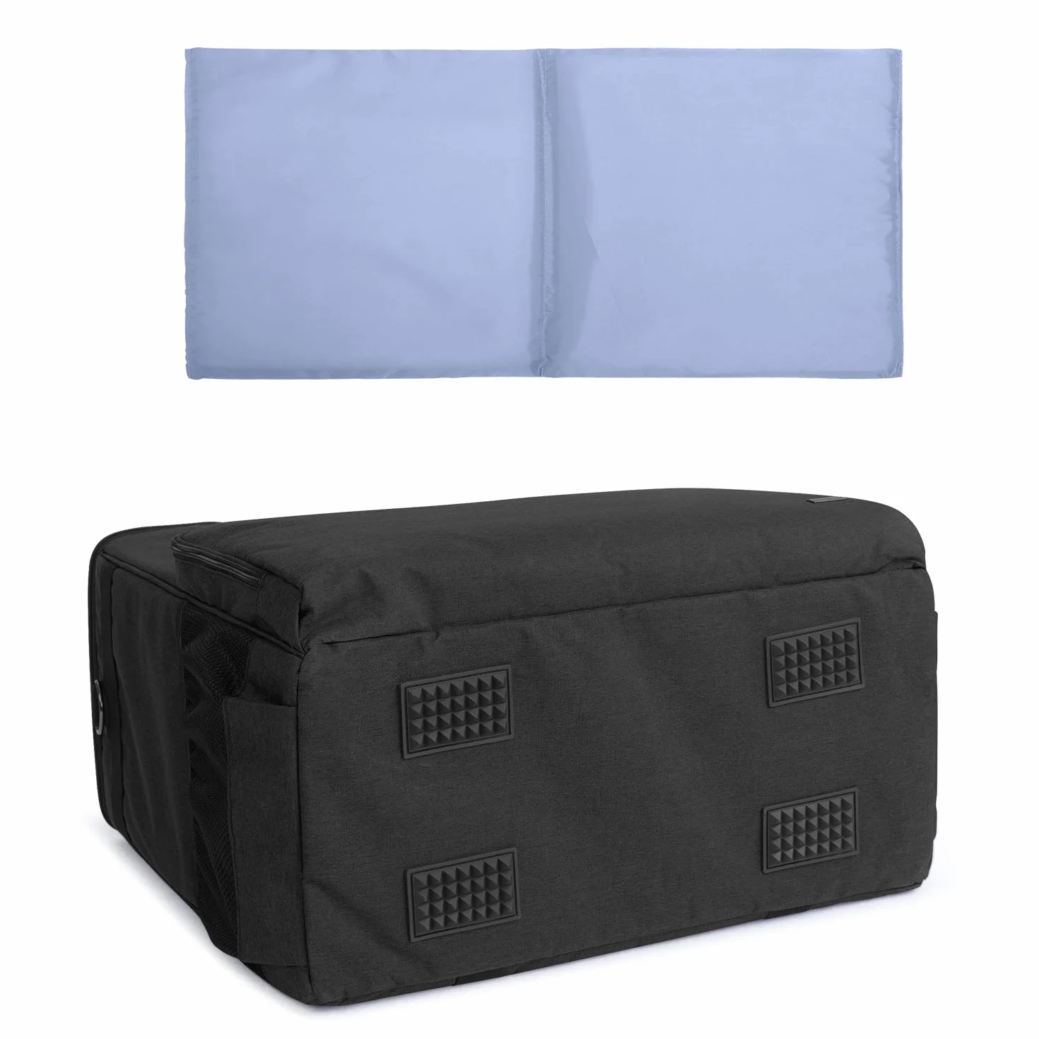Curmio Borsa da trasporto per custodia da tavolo per computer desktop, tastiera, cavo e mouse, borsa a tracolla da viaggio per computer e accessori,Nero