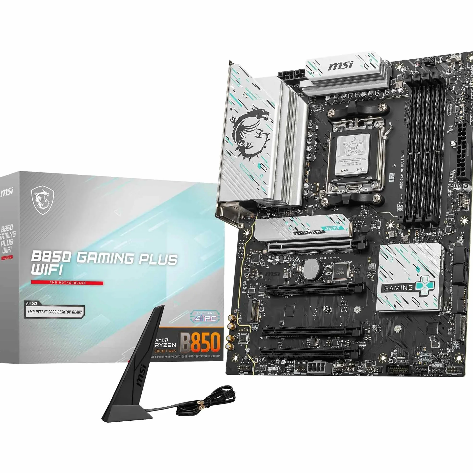 MSI B850 GAMING PLUS WIFI, Scheda madre ATX - Supporta i processori AMD Ryzen 9000/8000 / 7000, AM5 - Memory Boost DDR5 8200+ MT/s (OC), PCIe 5.0 x16 e 4.0 x16, M.2 Gen5, Wi-Fi 7, 5G LAN