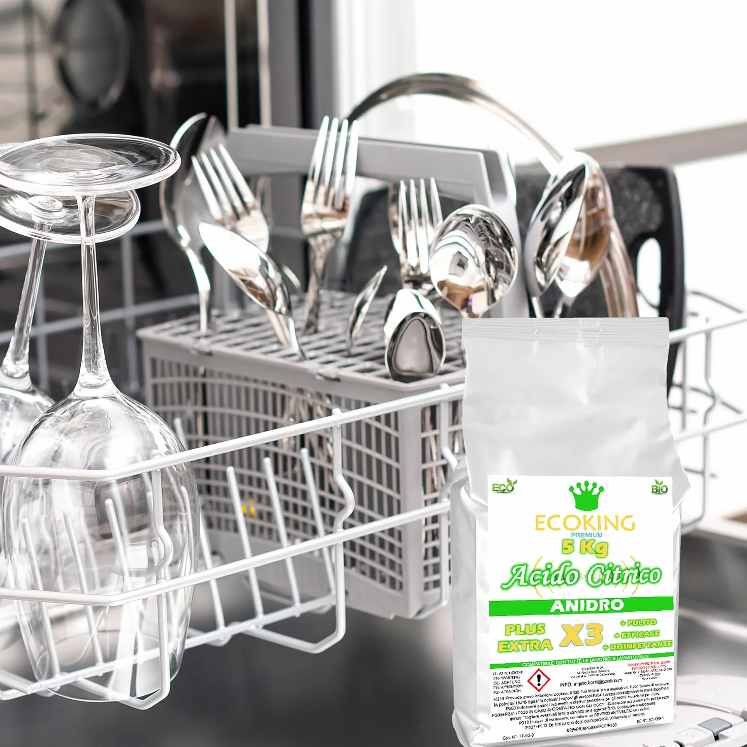 Acido Citrico 5 kg 100% Puro per Pulizia Calcare Anticalcare Lavatrice