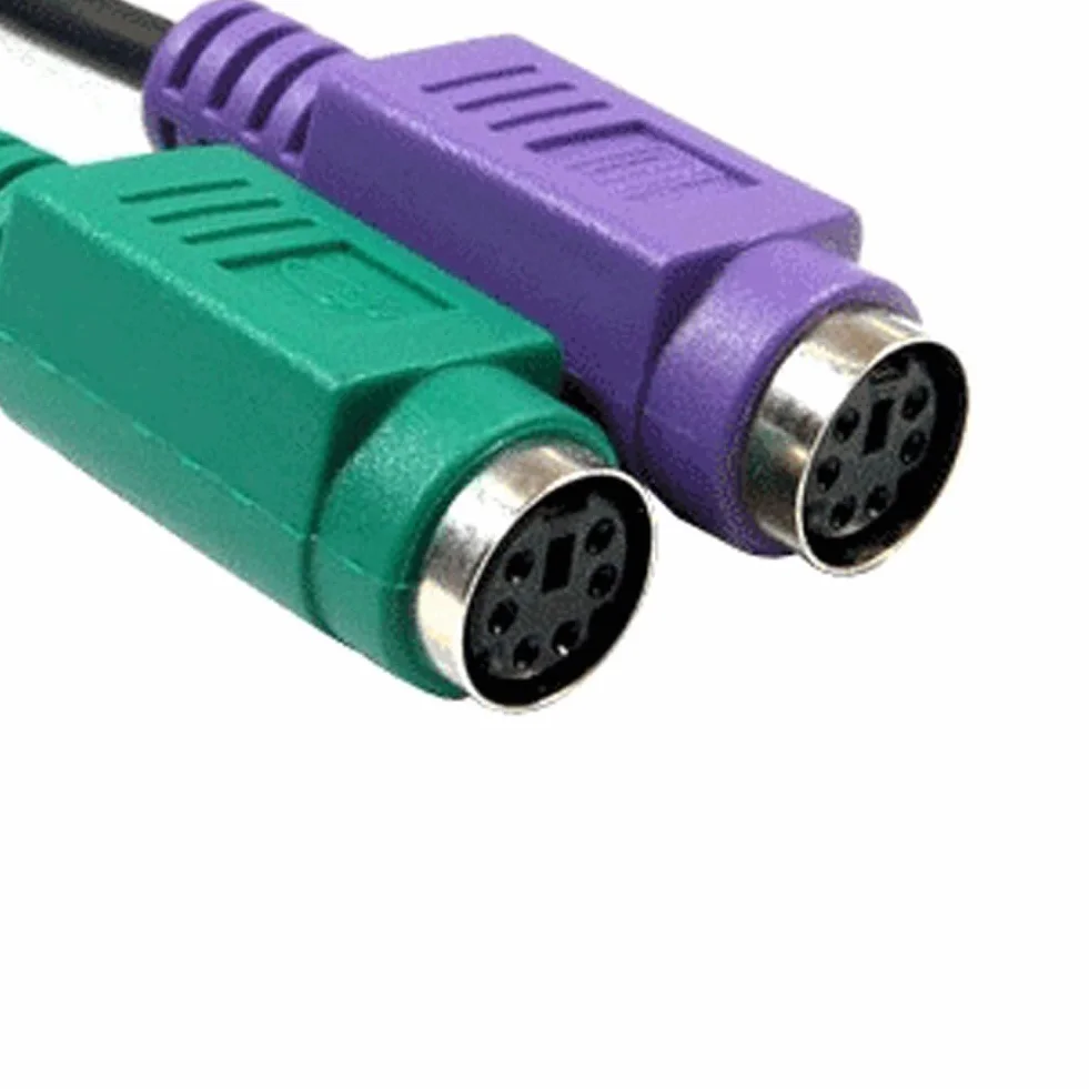 Adattatore da USB a PS/2, convertitore da PS/2 a USB, adattatore mouse per tastiera per PC, laptop, supporta commutazione KVM, Plug and Play, cavo da 15 cm, nero