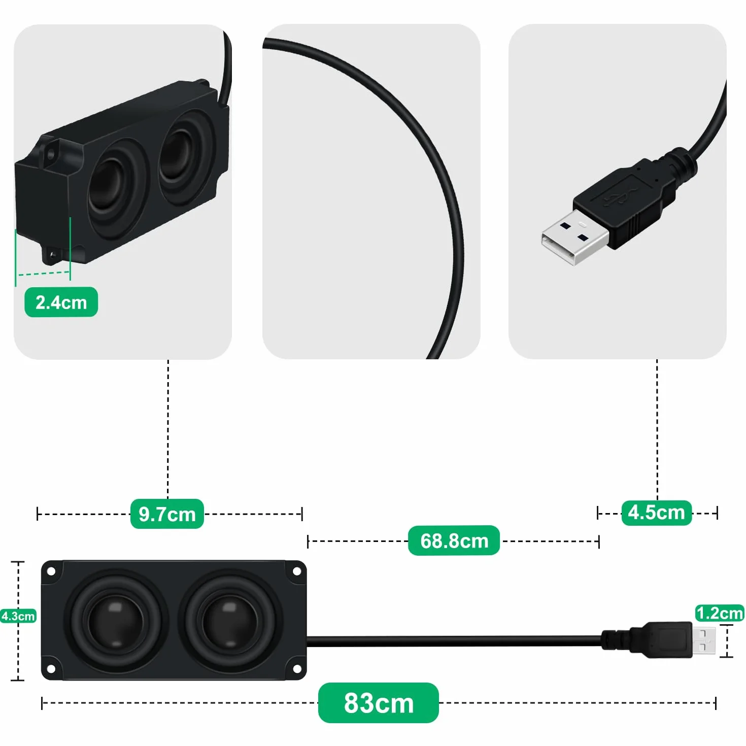 Altoparlante USB 3W Portatile Mini Cassa per PC Tablet Cellulare