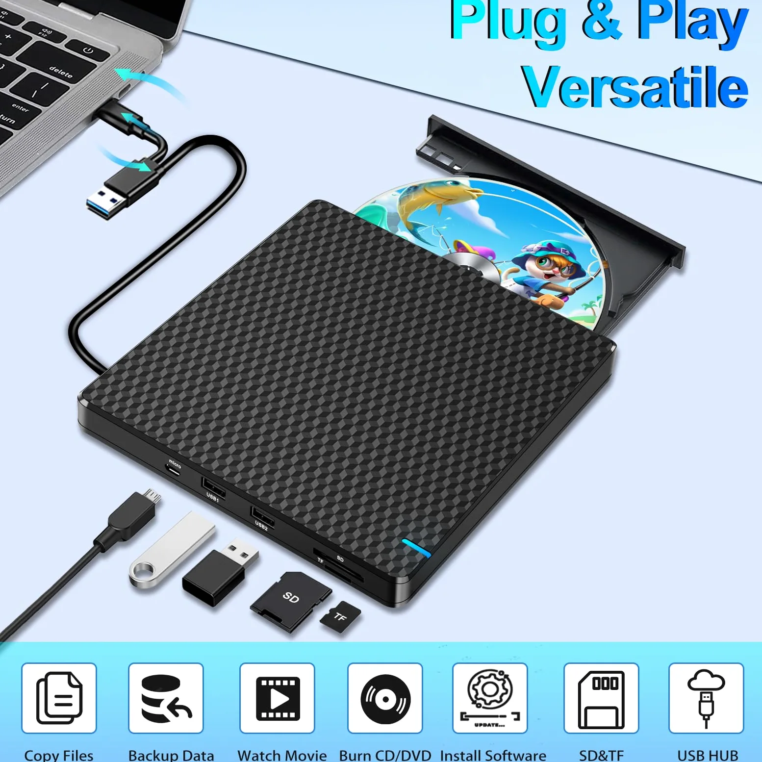 Unità CD DVD esterna per computer portatile