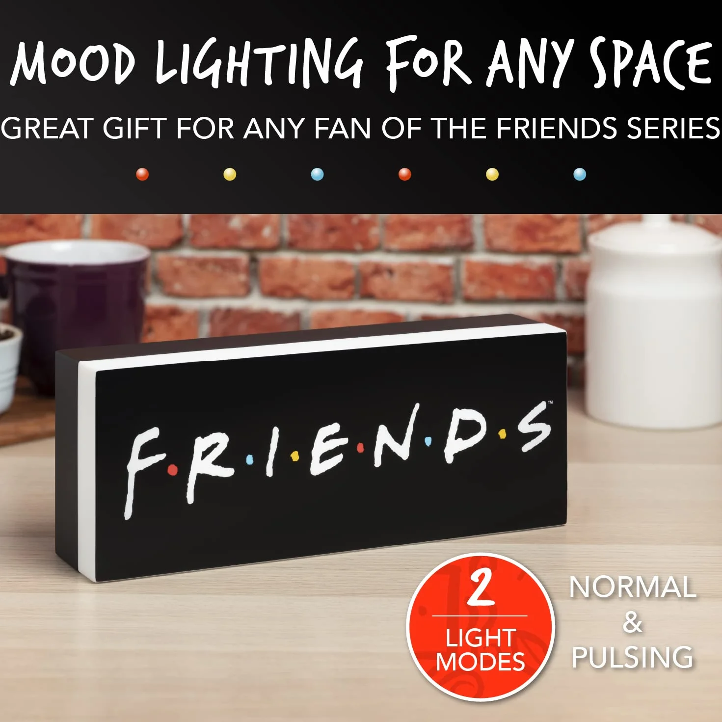 Luce Logo FRIENDS Alimentazione USB o a Batterie, Decorazione e Regalo per Fan