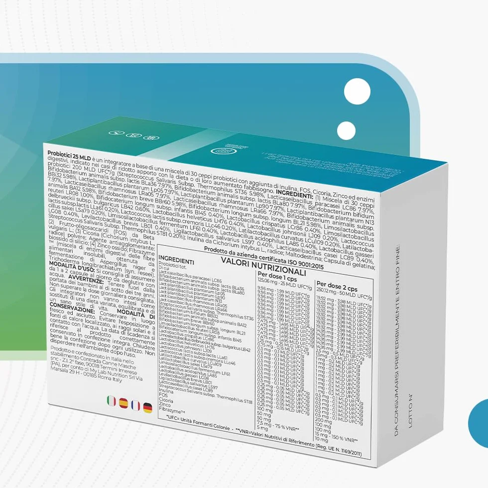 T-Rex Integ Probiotici 30 Capsule 25 MLD 30 Ceppi Inulina FOS Zinco Enzimi Digestivi Fermenti Lattici