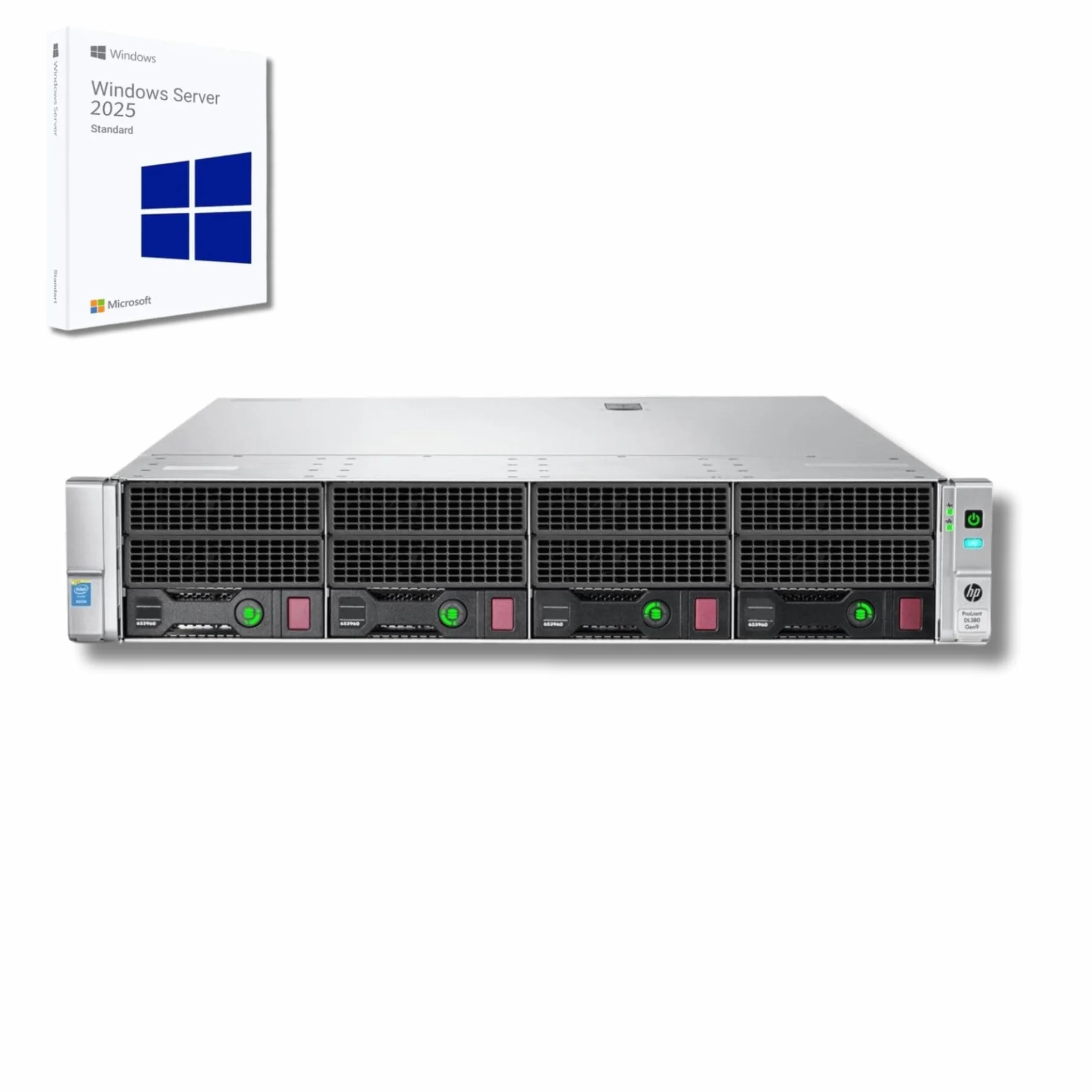 HP ProLiant DL380 Gen9 Server Rack 2x Intel Xeon 2690 V3 128GB RAM 2x SAS 3.5" 4TB iLO H840 Windows Server 2022