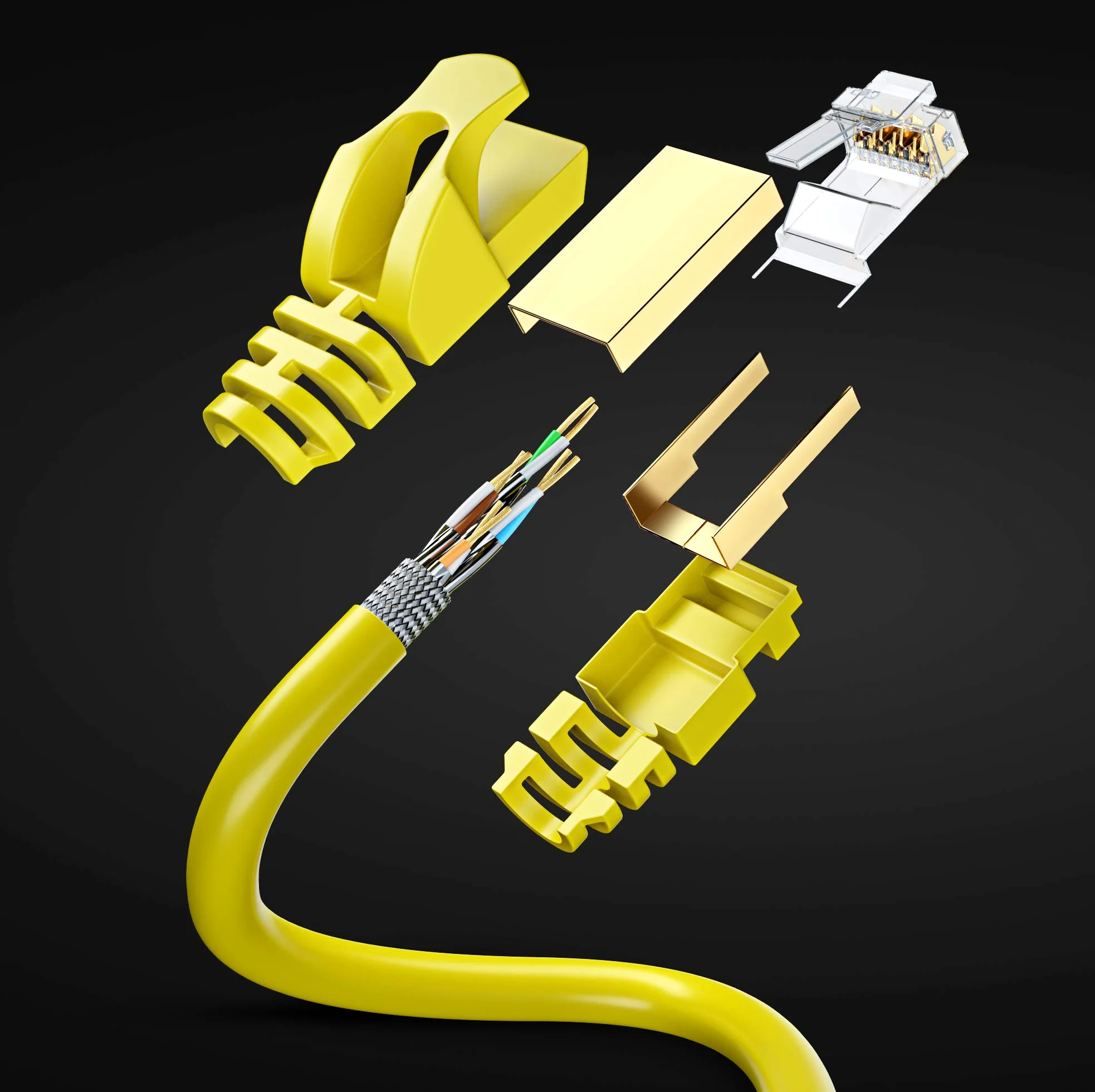 Cavo Ethernet Cat 7 da 30,5 m, cavo patch ad alta velocità Cat7 Internet e LAN di rete, connettori RJ45, perfetto per giochi, streaming e altro (giallo)