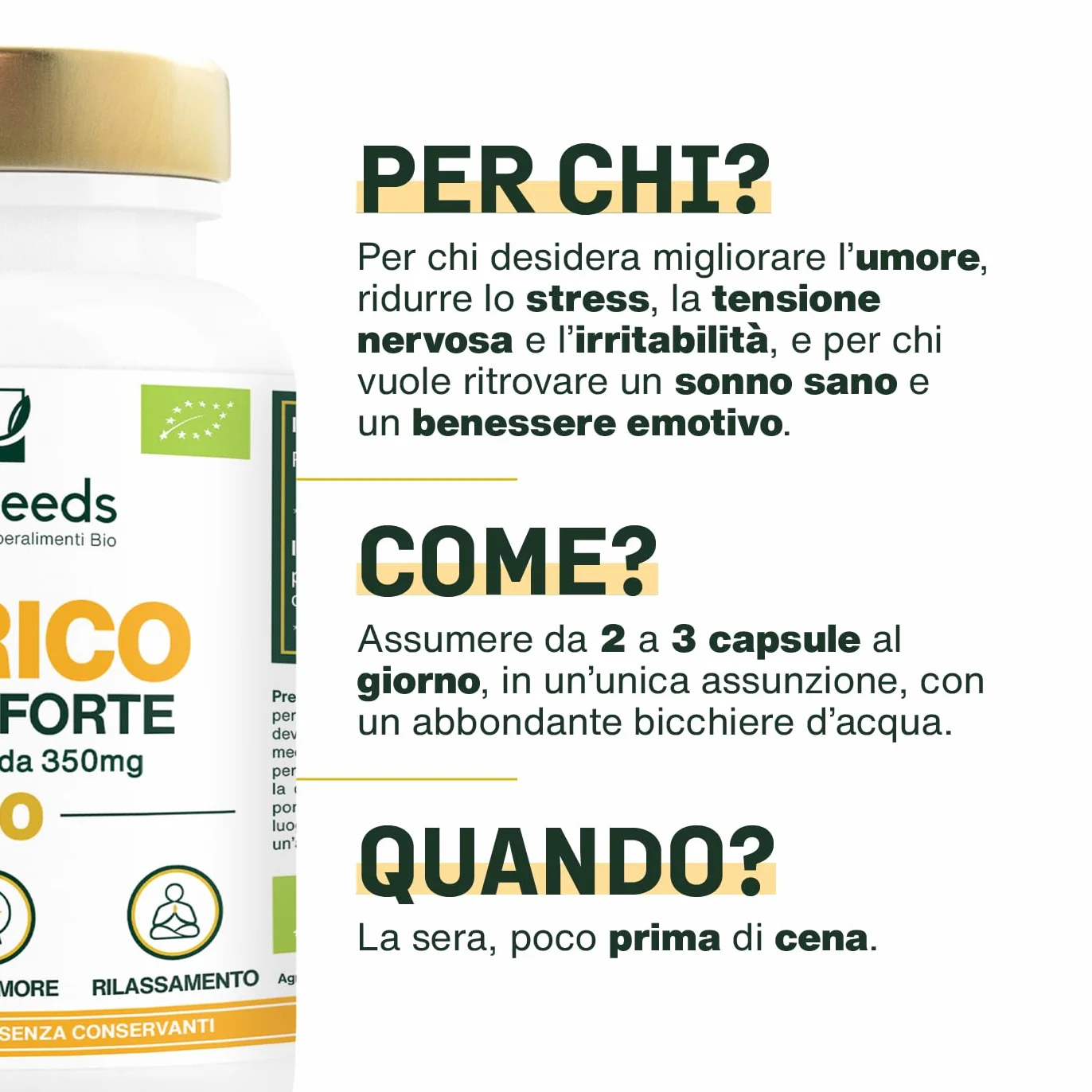 Iperico BIO Erba di San Giovanni Concentrato di Ipericina 90 capsule vegane 350 mg