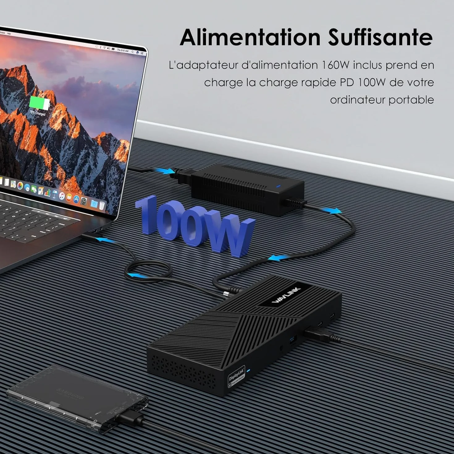 WAVLINK DisplayLink Docking Station USB-C 15 in 1, compatibile con MacBook Neo, Triple 4K Monitor (3X HDMI + 2X DP), 100W PD, 10 Gbit/s, Gigabit LAN, Audio/Mic, per Windows e Mac (incluso M1/M2/M3)