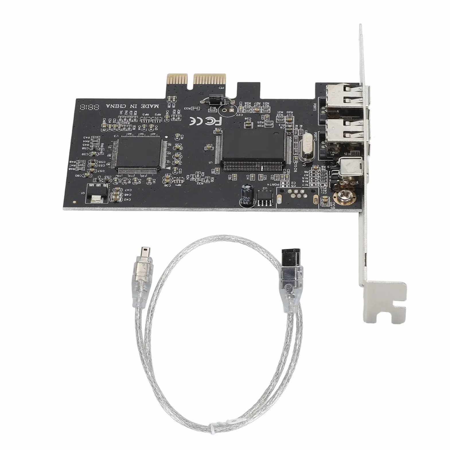 Bewinner Scheda Controller Firewire PCIe da 1X a 3 * 1394A, Scheda Riser PCIe da 1X a 3 Porte 1394A (2 X 6 Pin e 1 X 4 Pin), Scheda Firewire PCIe 1440x1080 800 Mbps per XP 7 8 10