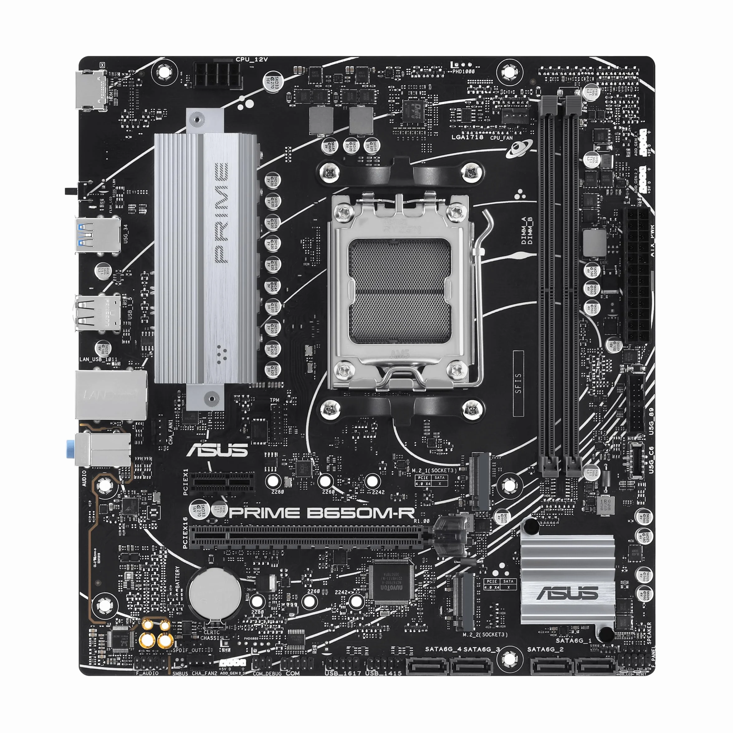ASUS B650EM MAX GAMING WIFI, Scheda Madre AMD mATX, Slot DDR5, PCIe 5.0 Ready, Tre Slot M.2, Wi-Fi 6, Ethernet Realtek 1Gb, DisplayPort, HDMI, Porte USB-A e USB-C da 10Gbps, BIOS FlashBack, Aura Sync