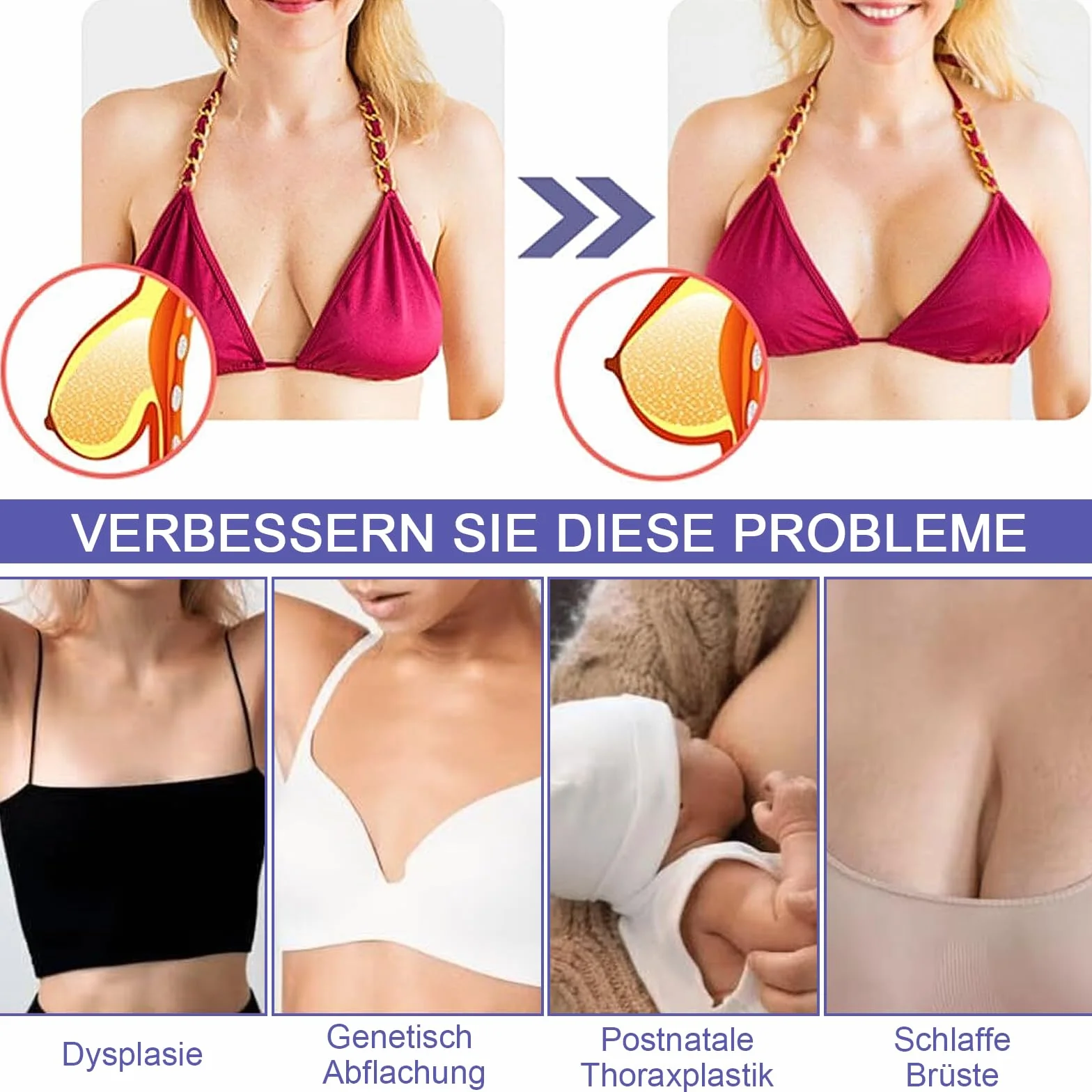 Massaggiatore toracico elettrico reggiseno massaggiante senza fili 3 modalità funzione termica aumentare il seno