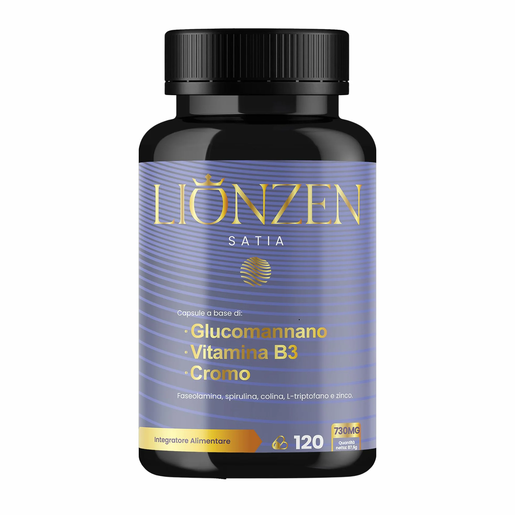 LIONZEN SATIA Glucomannano Forte Dimagrante Naturale +12 Ingredienti Sazieta Controllo Appetito