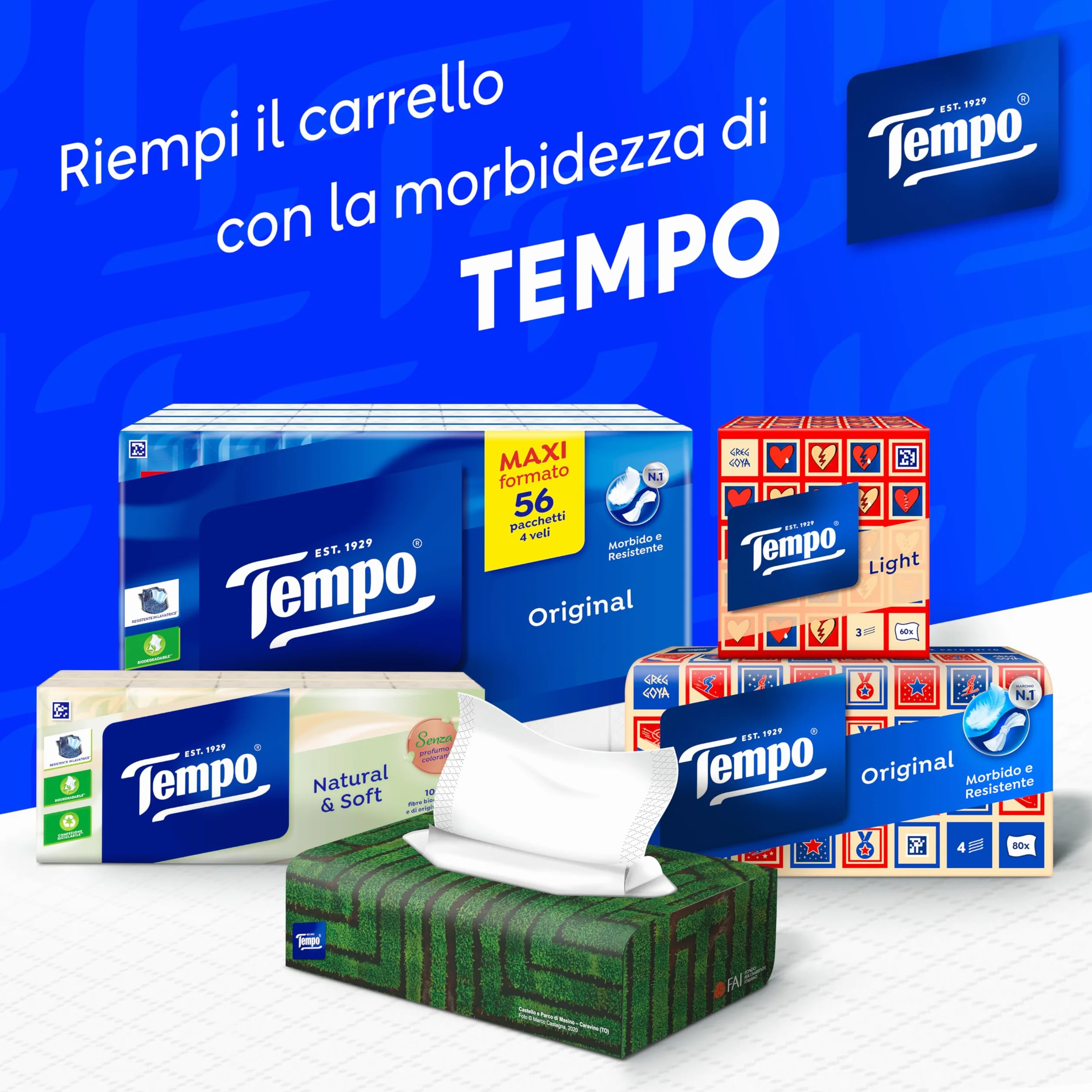 Tempo Fazzoletti Box Original 4 Veli 12 Confezioni 960 Fazzoletti