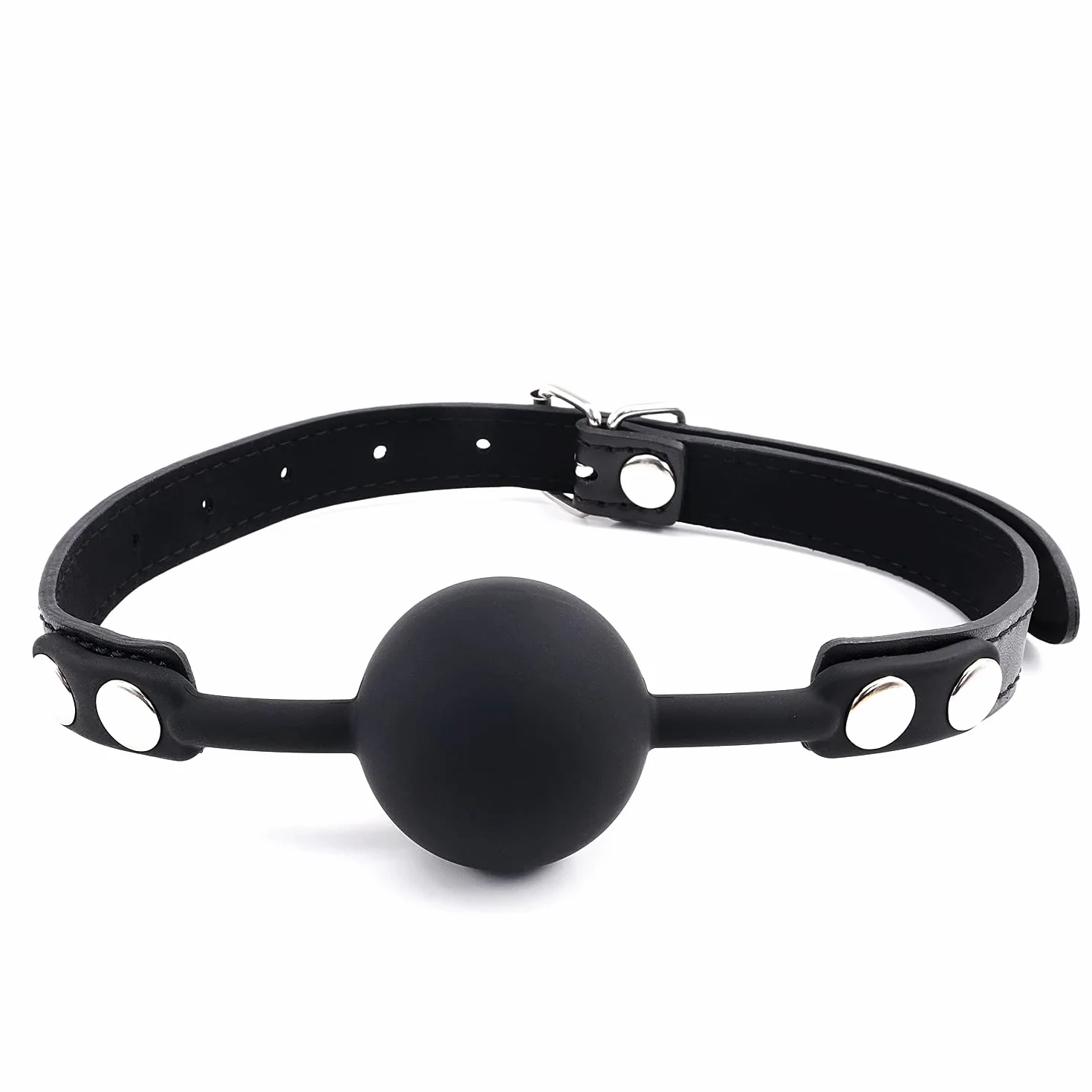 Bavaglio a Sfera in Silicone per Bondage BDSM, Giocattoli Sessuali (Nero)