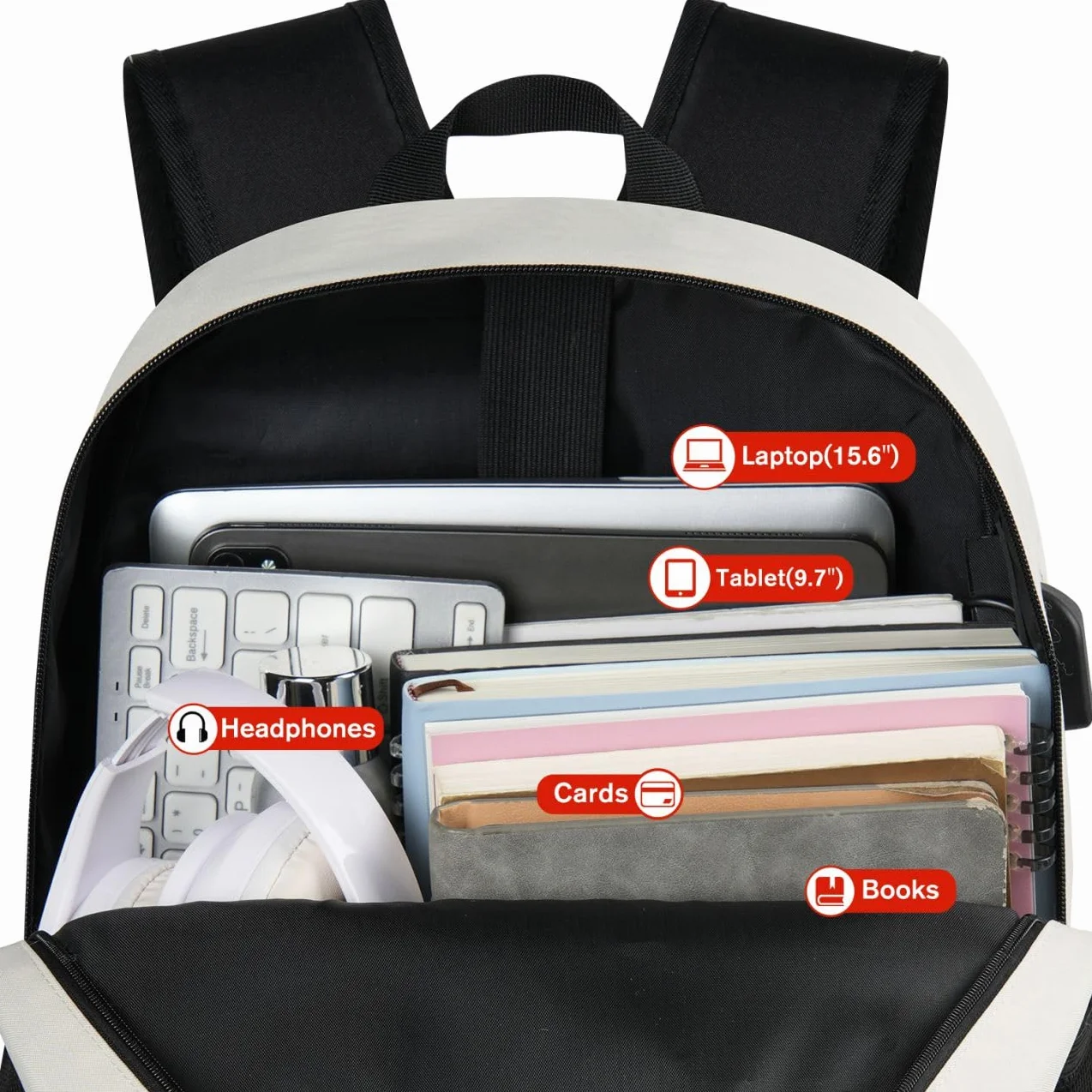 YAMTION Zaino Uomo e Donna 15,6 & 17,3 Pollici,Zaini Scuola Superiore Borse Porta PC