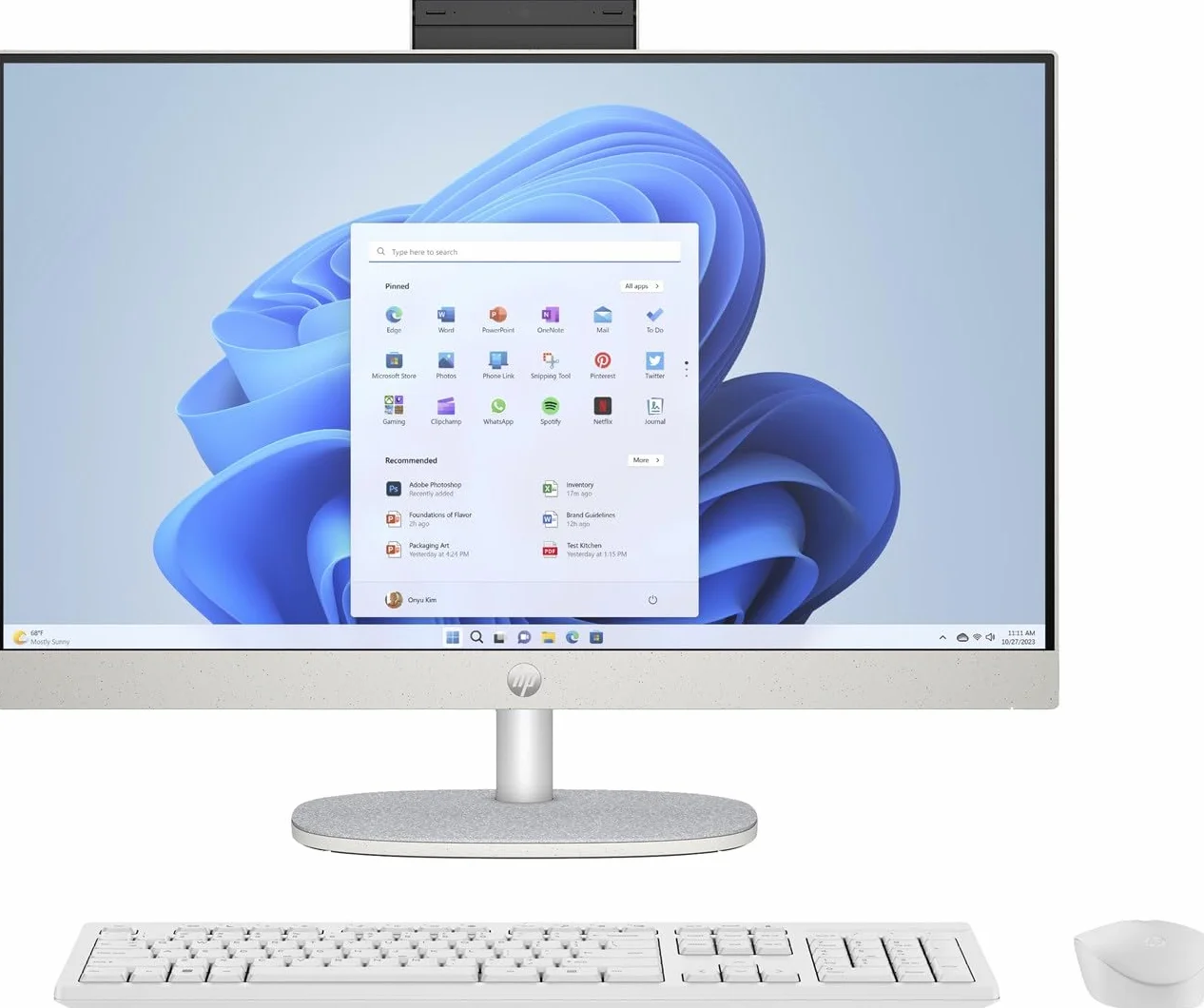 Hewlett-Packard HP AIO 24-cr0011nw i5-1335U 23.8 FHD IPS 16GB DDR4 3200 SSD512 Intel Iris Xe Win11 Shell White