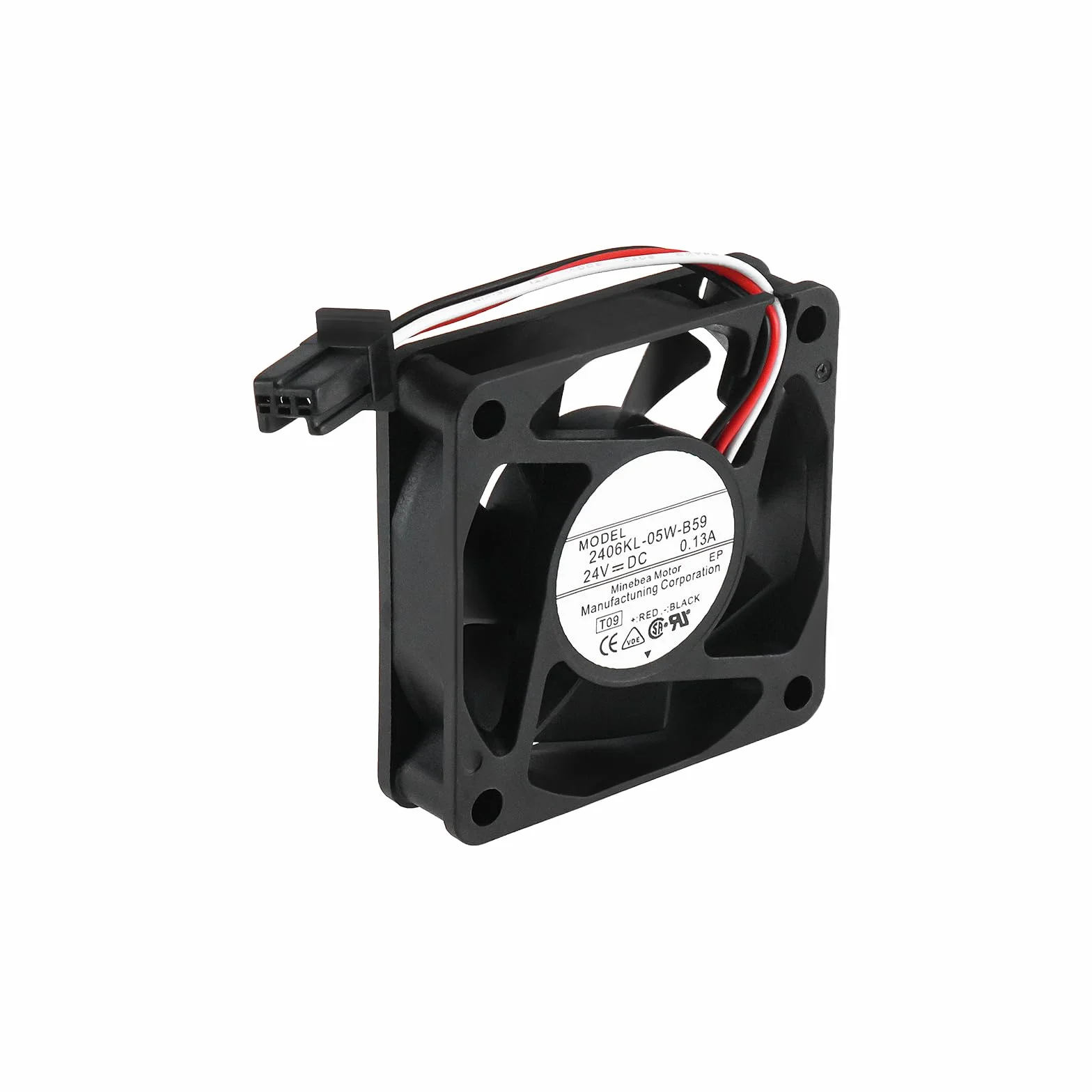 Ventola di Raffreddamento DC 24V 0,13A con Spina A 3 Pin 60x60x15mm 2406KL-05W-B59 Compatibile con NMB-Mat Desktop Laptop Server