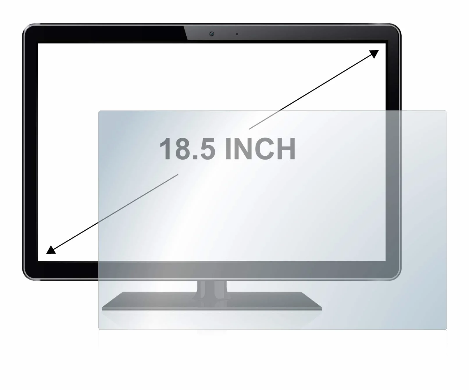 brotect 18.5" Pellicola Protettiva Vetro per Monitor industriali con 18,5 Pollici (47 cm) [410 x 231 mm, 16:9] [Durezza Estrema 9H, Chiaro]