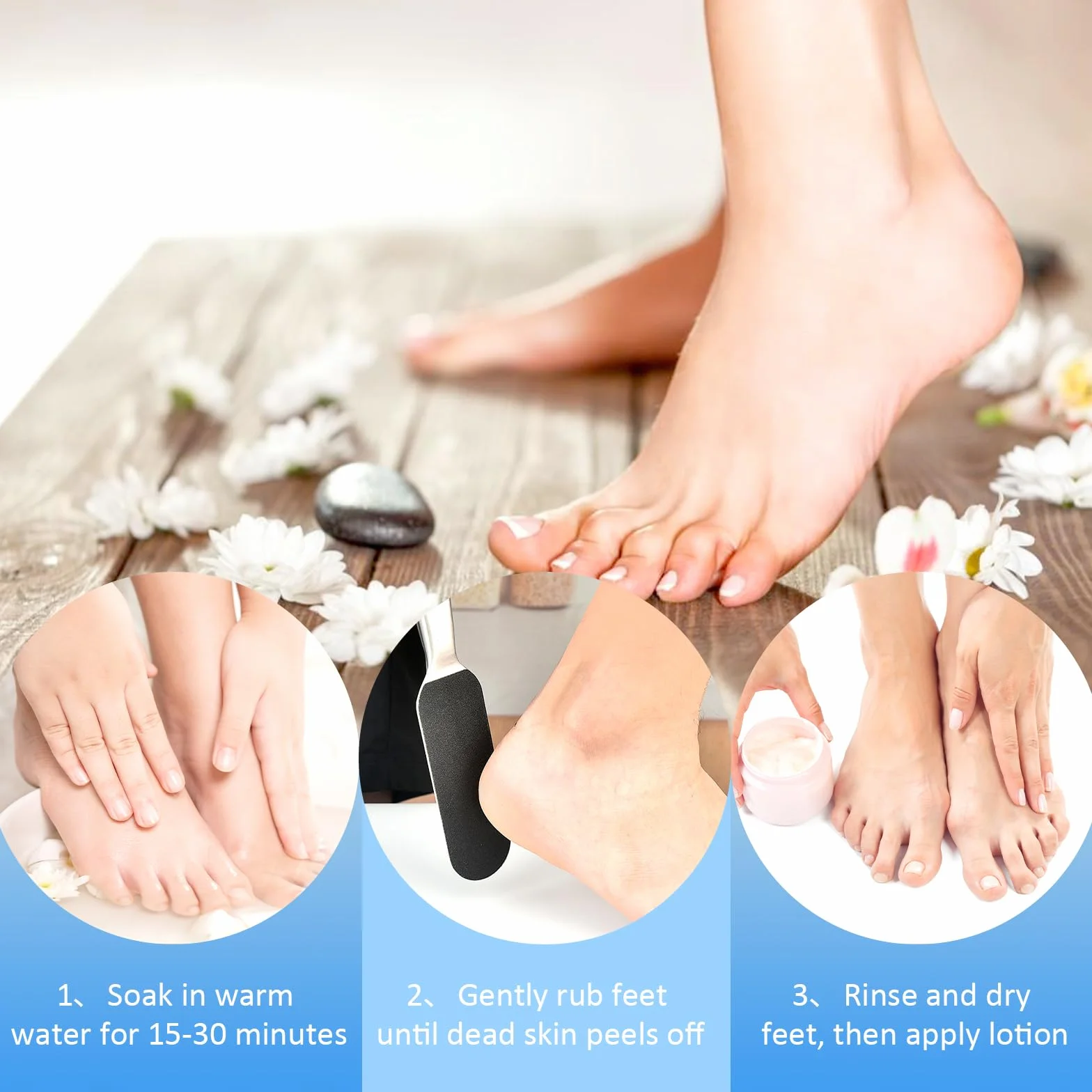 VEGCOO 55 Pezzi Ricambi per Lime Pedicure, Cuscinetti Abrasivi, Carta Vetrata Ricarica, Rimuovere Pelle Morta