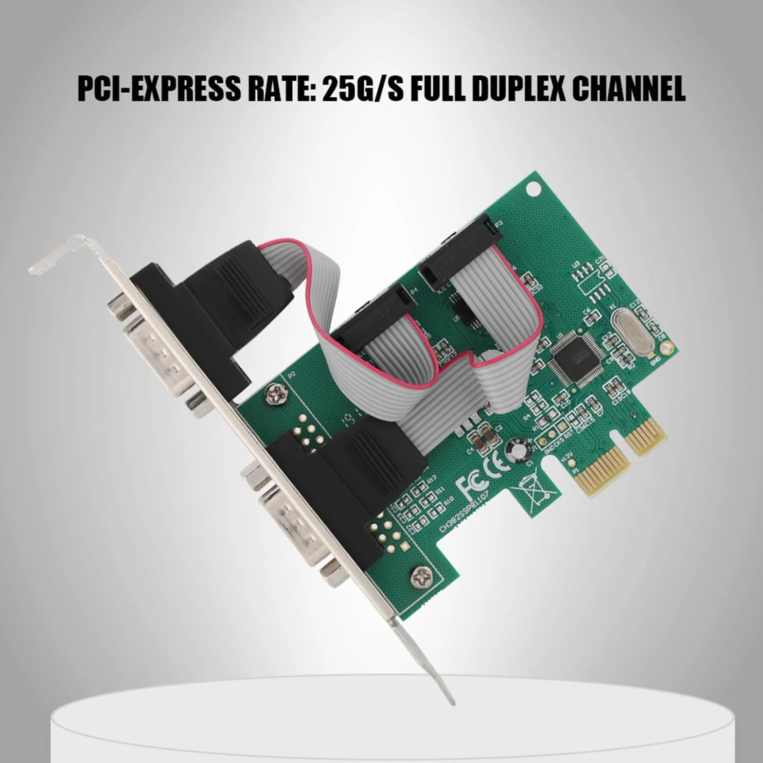 Scheda di espansione seriale a basso profilo a 2 porte, porta seriale RS-232 standard, adattatore porta COM da PCI Express a industriale DB9 RS232