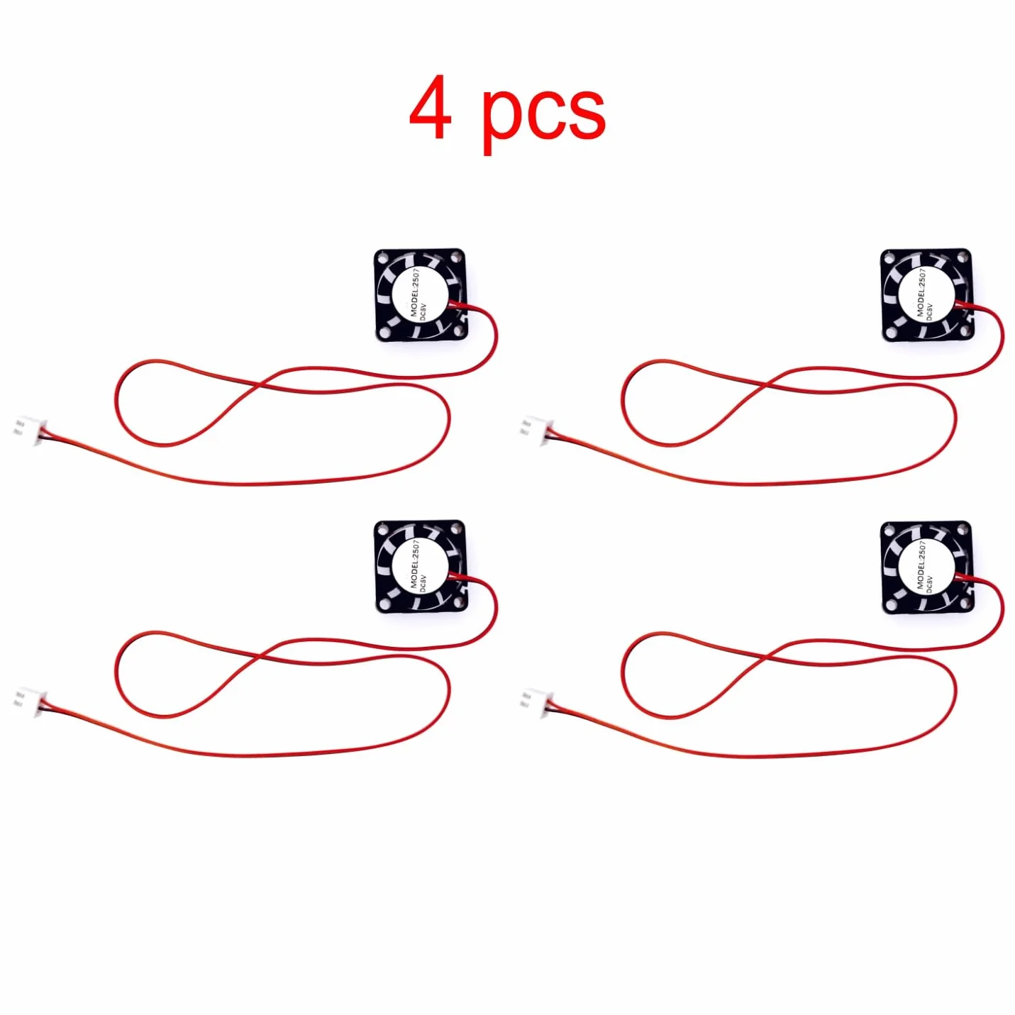 JZK 4PCS 25x25x7 mm DC 5V mini ventola di raffreddamento 25mm con connettore a 2 pin, 9800 rpm, 0.08A, 2507 ventola DC brushless 2.5cm per scheda di sviluppo, scheda grafica, ventola per stampante 3D