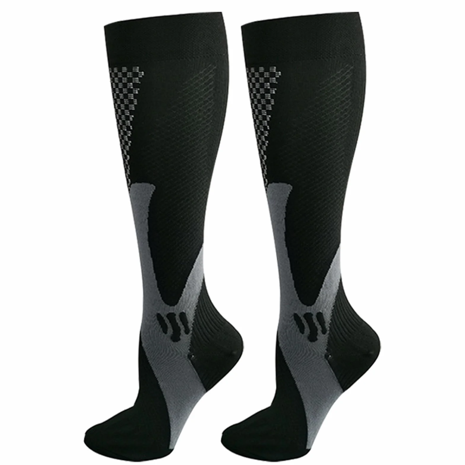 Calze Compressive a Compressione Progressiva Unisex L-XL Nero