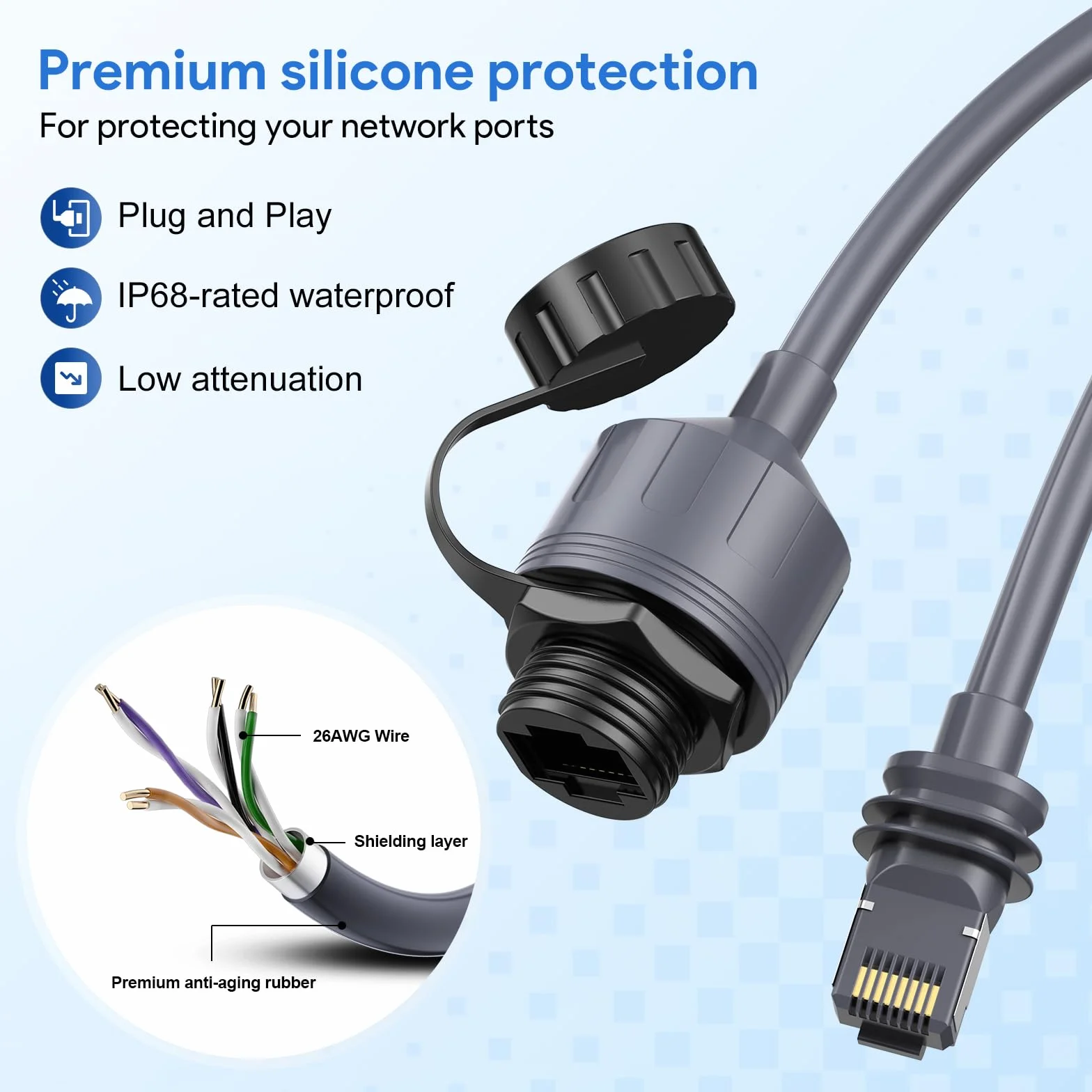 XLTTYWL Adattatore Ethernet Gen 3/Mini per Starlink - Accoppiatore di Estensione Impermeabile per Gen3 Standard SPX a RJ45, Compatibile con V3/Mini Dishy (Confezione da 2)