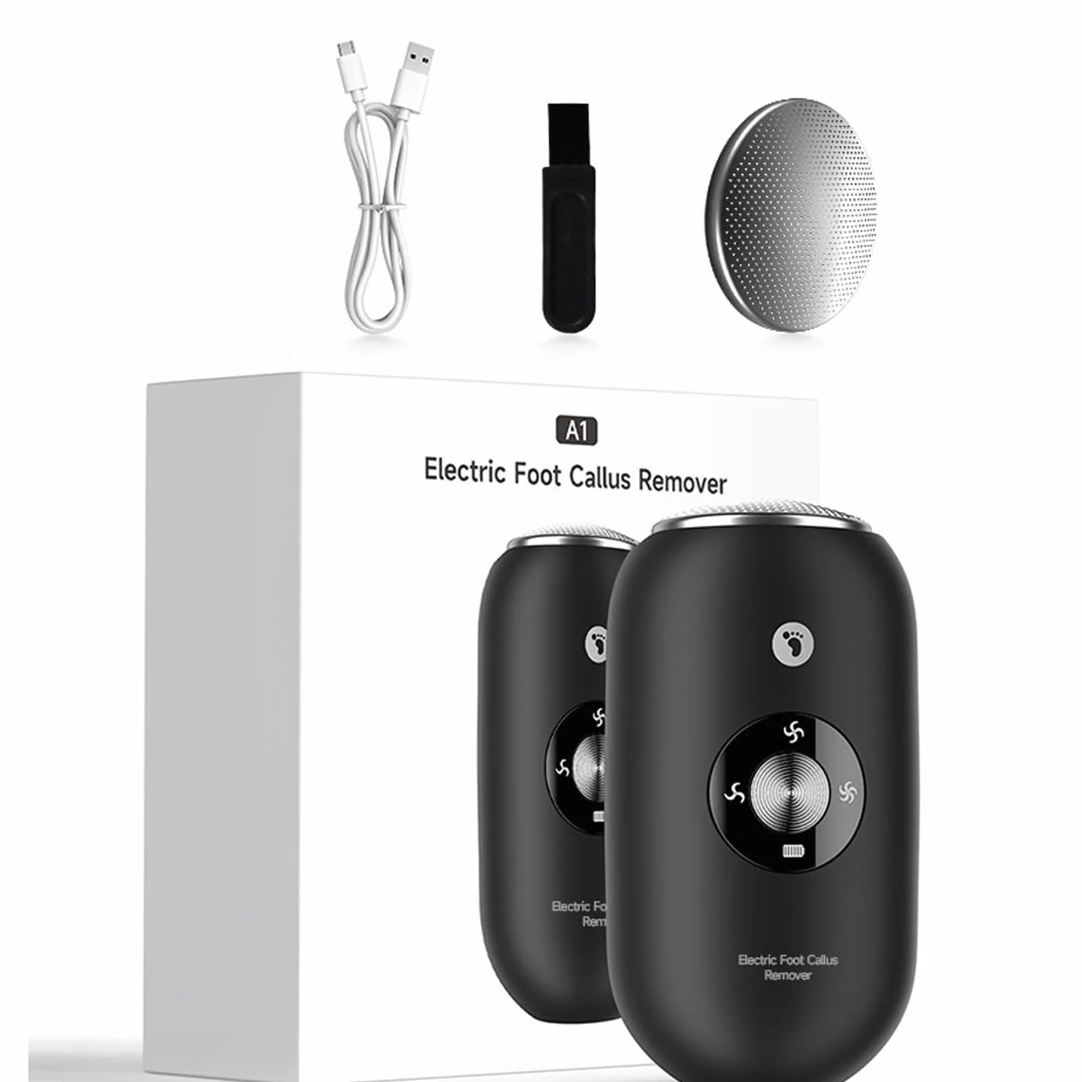 TOPCHANCES Pedicure Elettrico Professionale 2 in 1 Rimozione Calli Piedi 3 Velocità Impermeabile