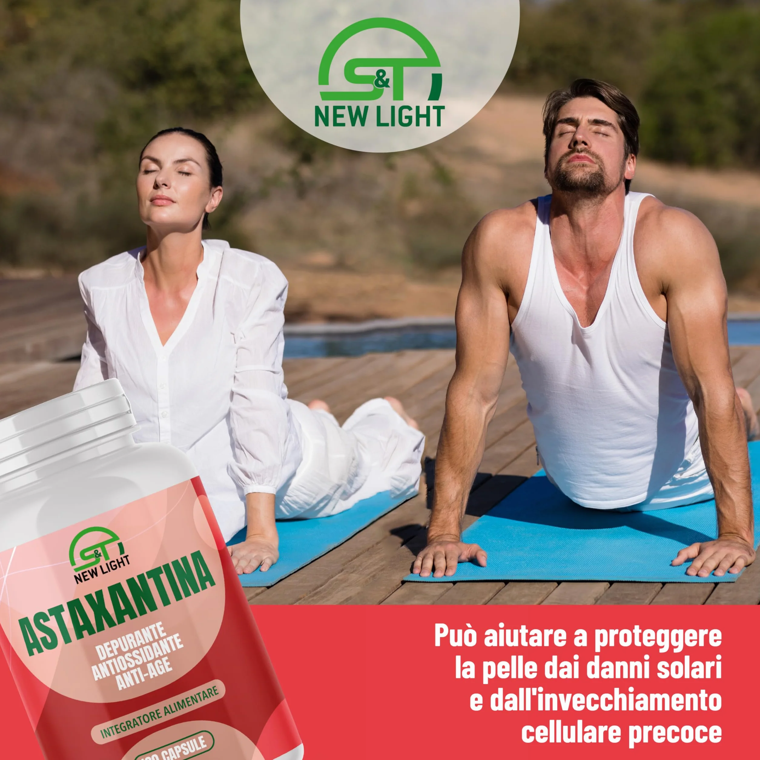 S&T New Light Astaxantina Naturale 20mg 120 Capsule - Integratore Antiossidante Alto Dosaggio