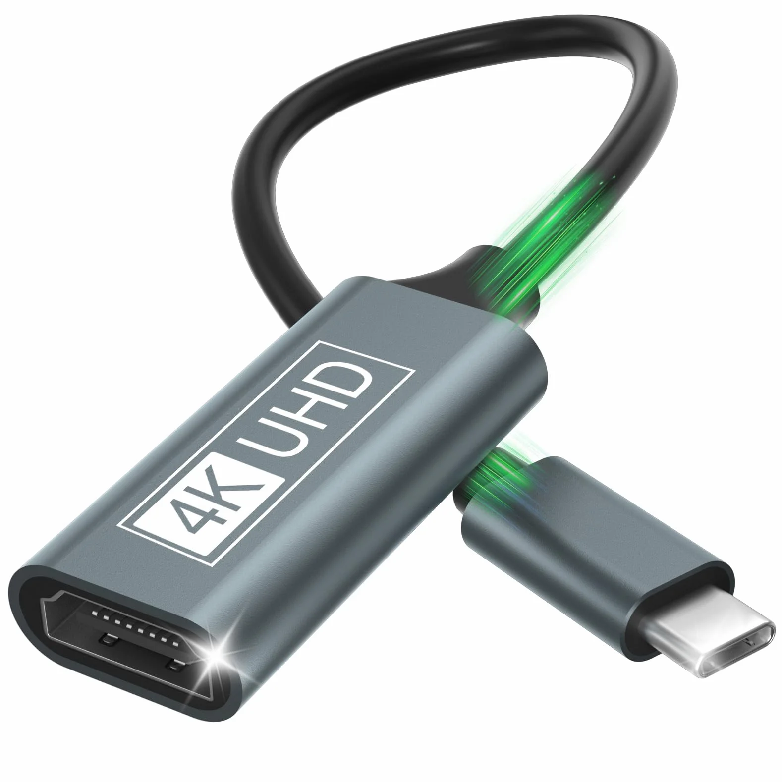 Adattatore USB C HDMI, Adattatore HDMI USB C 4K Thunderbolt 3/4 Compatibile con iPhone 17/16Pro/16Pro Max/16/15, MacBook Pro/Air, iPad Pro/Air, Pixelbook, Samsung Galaxy S/Note, Dell XPS, Surface Pro
