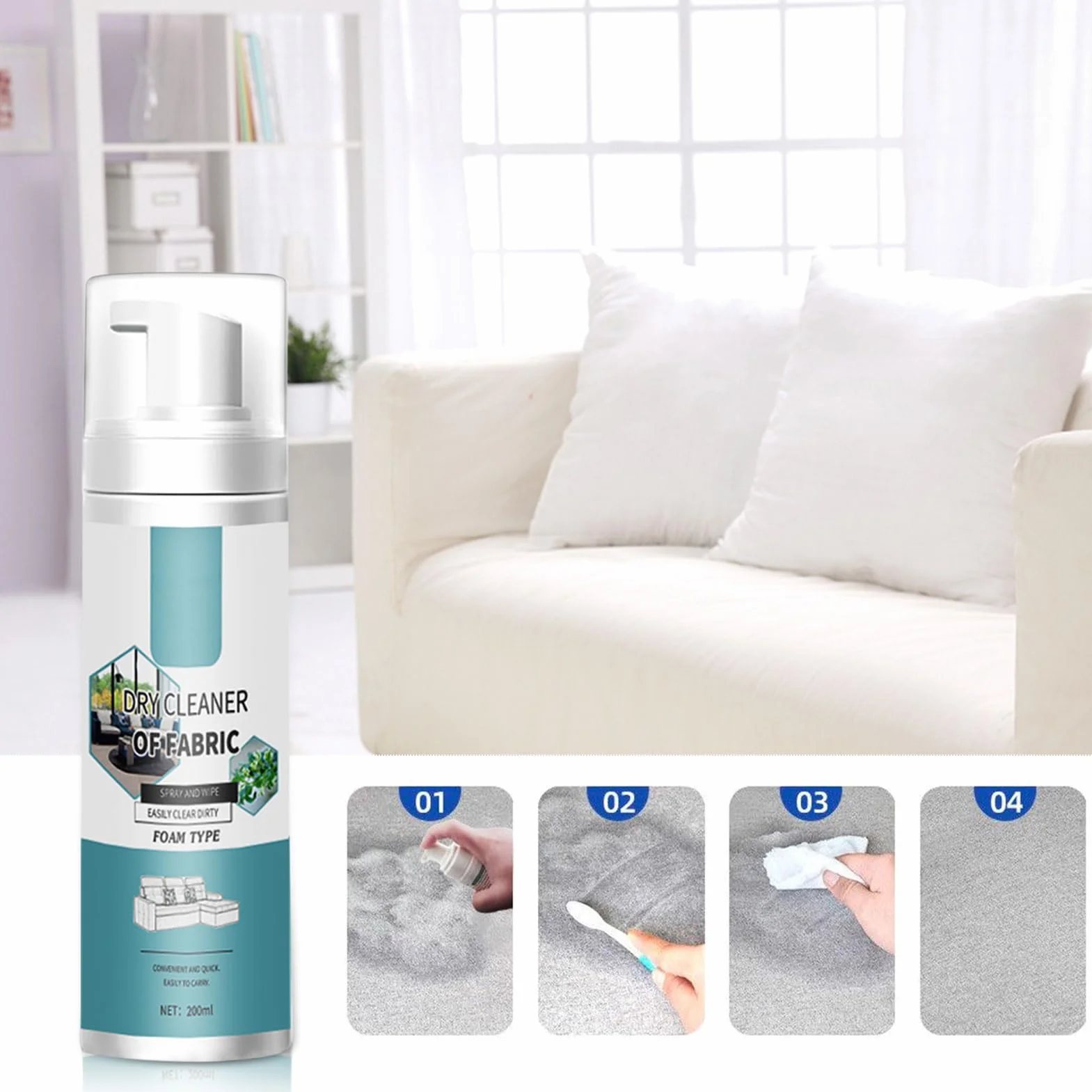 Detergente per materassi schiuma per tessuti auto antiodori a secco