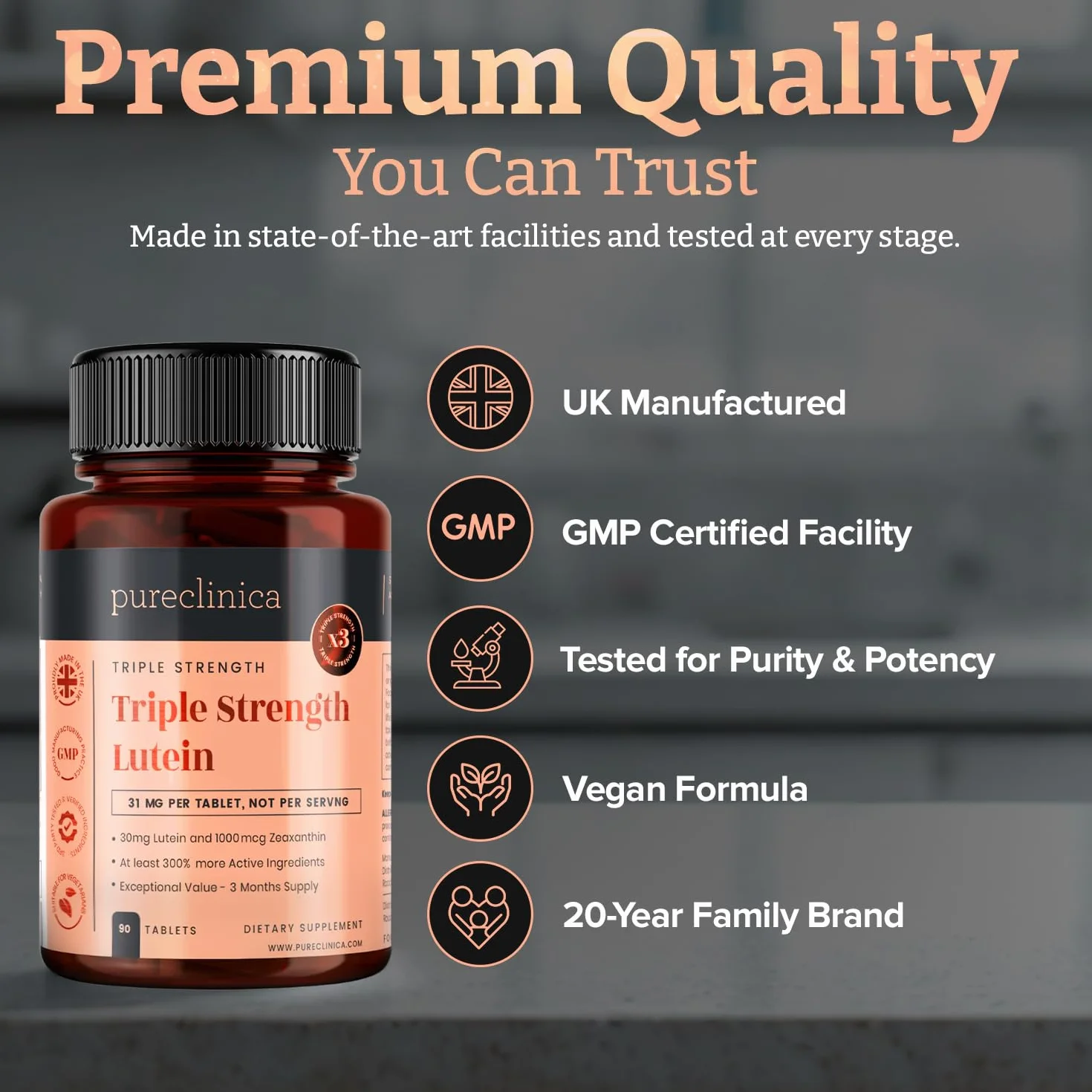 Triplice Concentrazione di Luteina 30mg 90 Compresse Zeaxantina 1000mcg