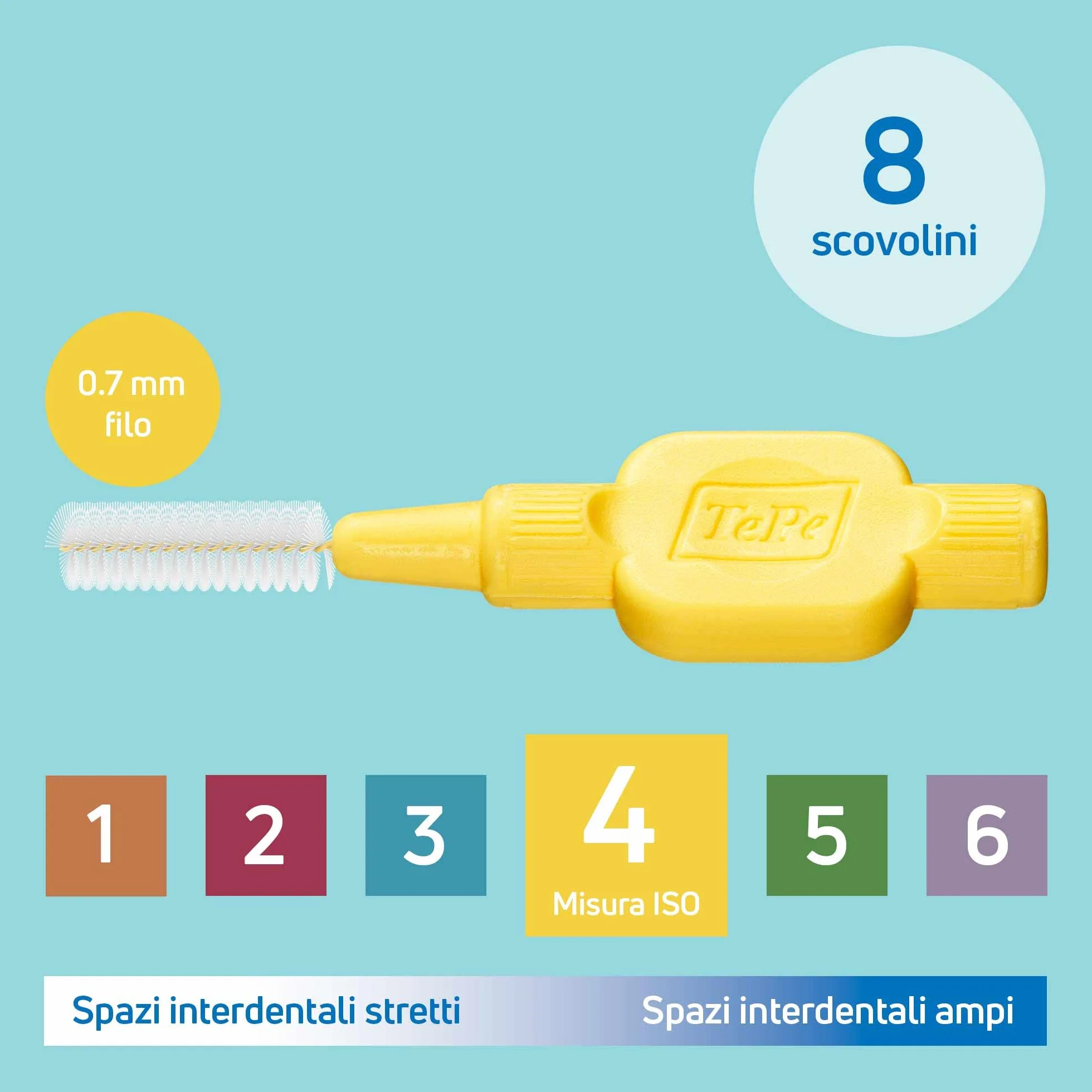 TePe Scovolino Extra Soft 0.7 mm ISO 4 8pz Giallo