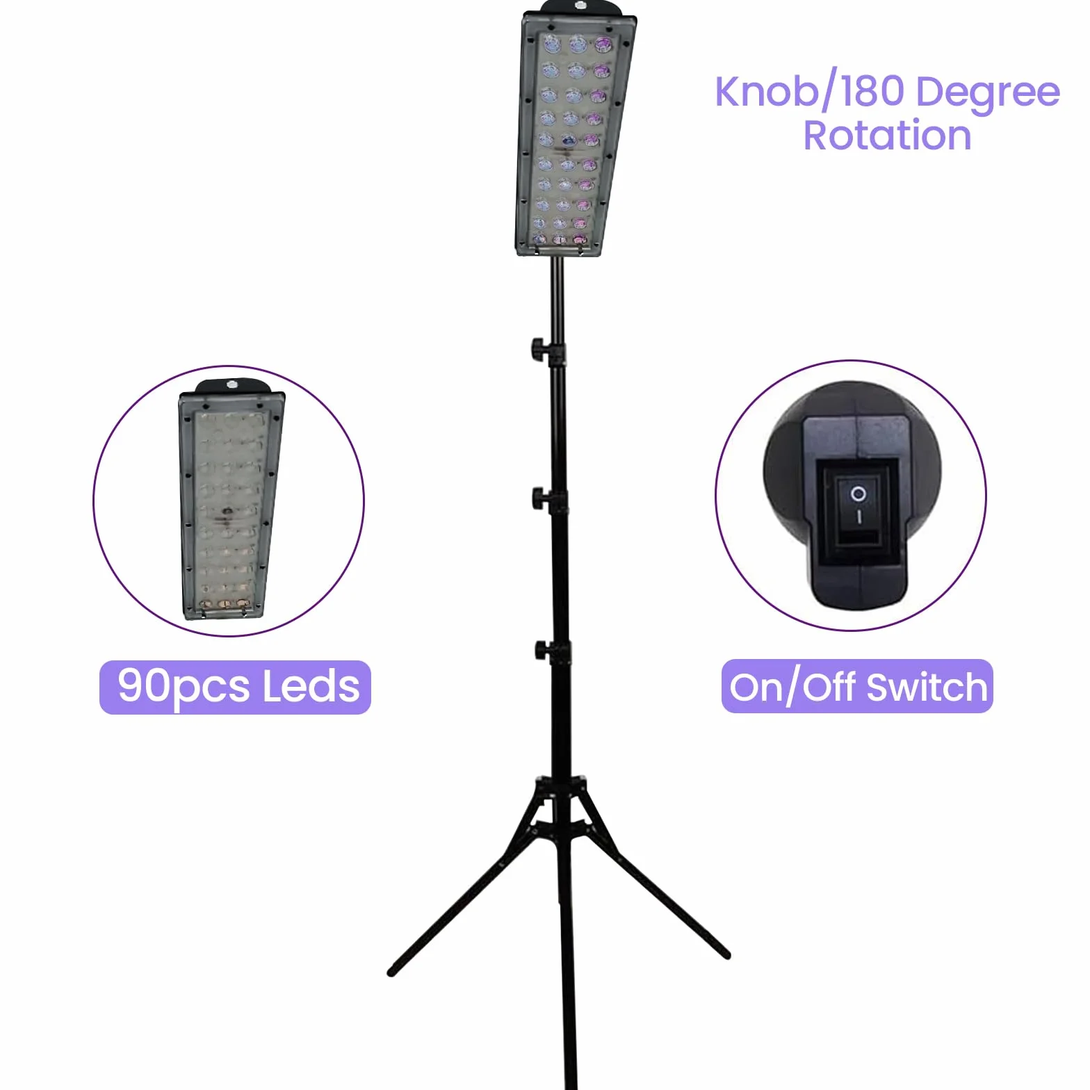Lampada Abbronzatura 45W 395nm UV per Viso e Corpo con Supporto Regolabile e Protezione Occhi