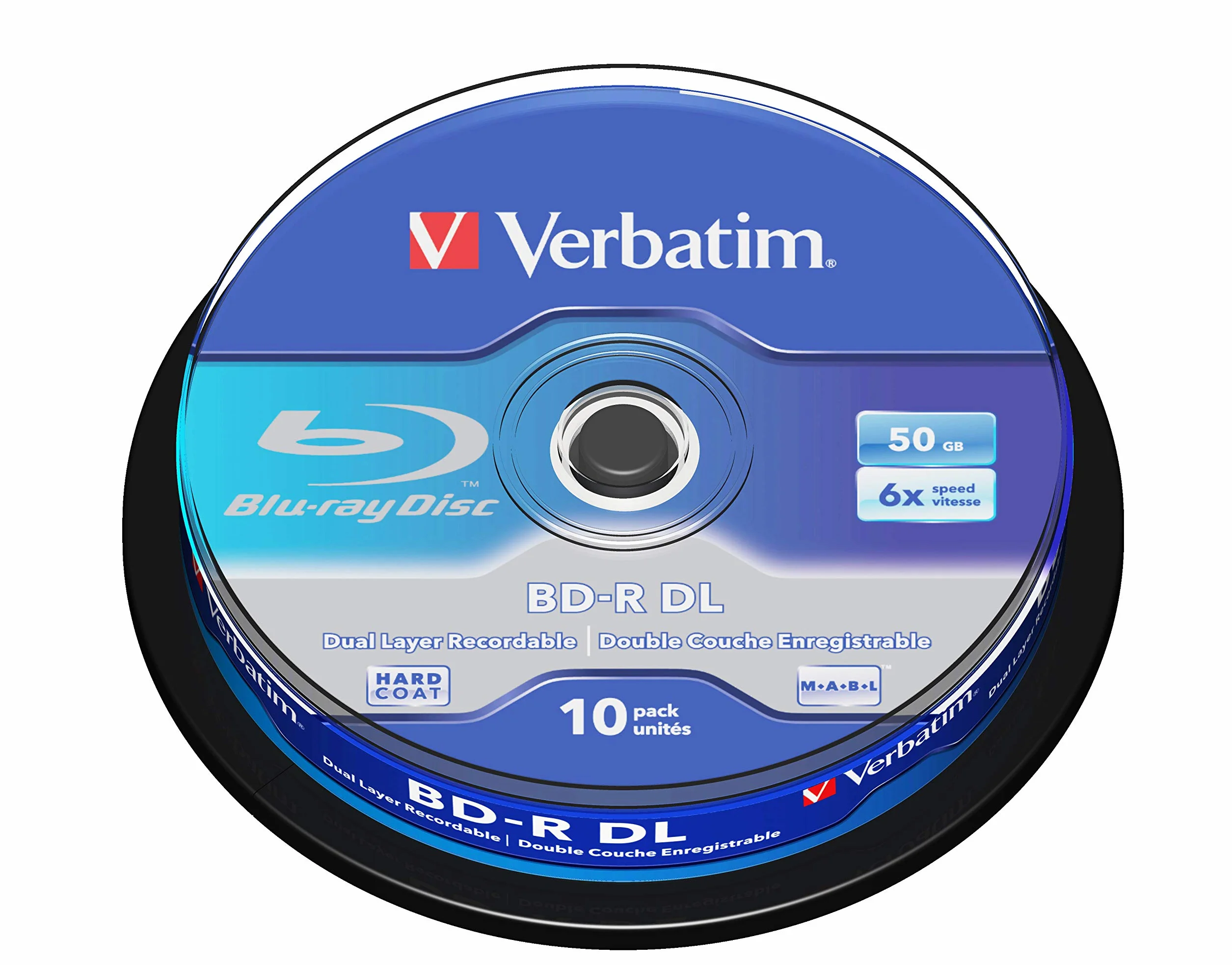 Verbatim BD-R Blu Ray Disc 50 GB, 6X, Dual Layer Recordable, Confezione da 10