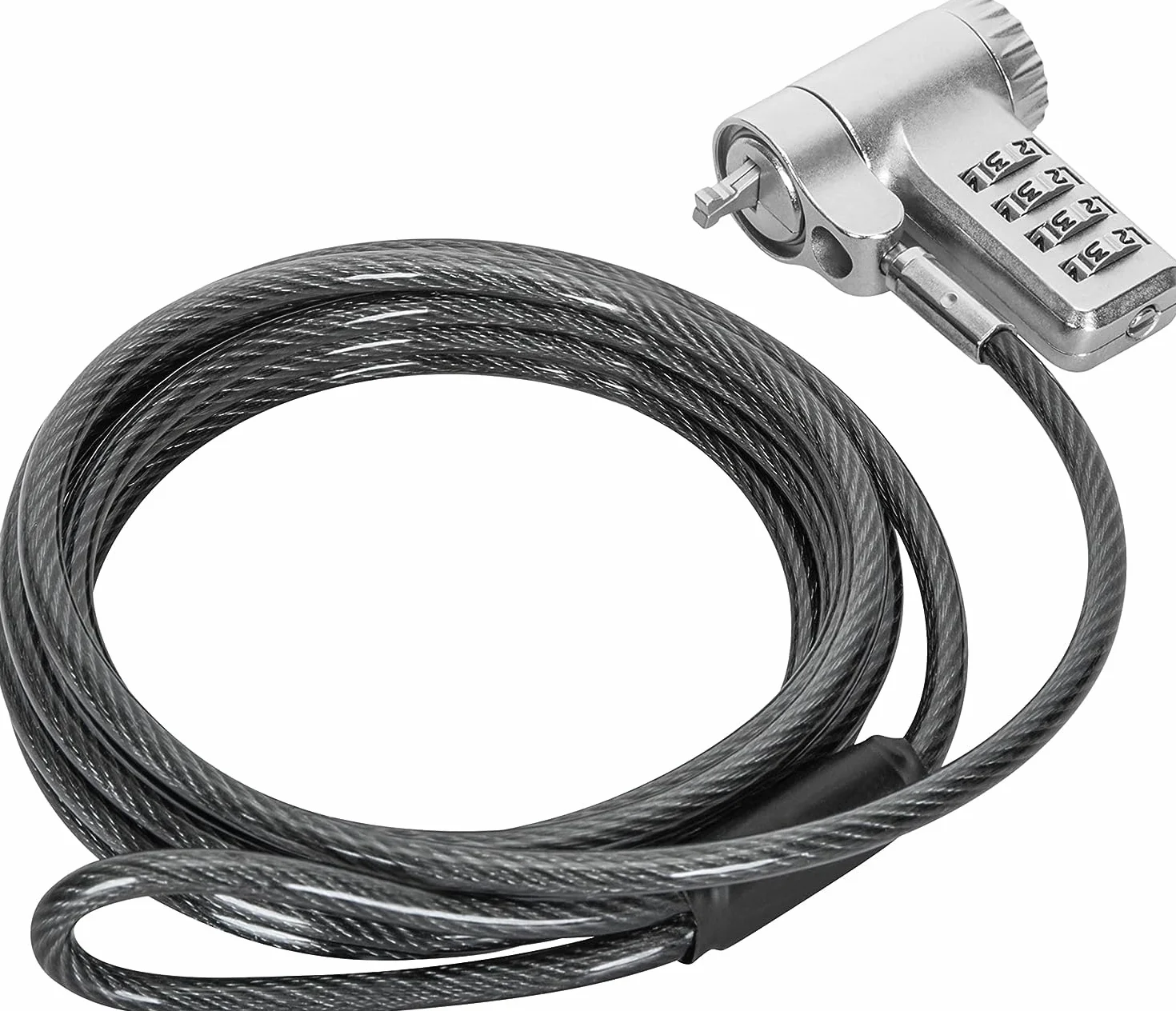 Techly 368093 Lucchetto con Sistema di Sicurezza Universale a Combinazione per Notebook Grigio